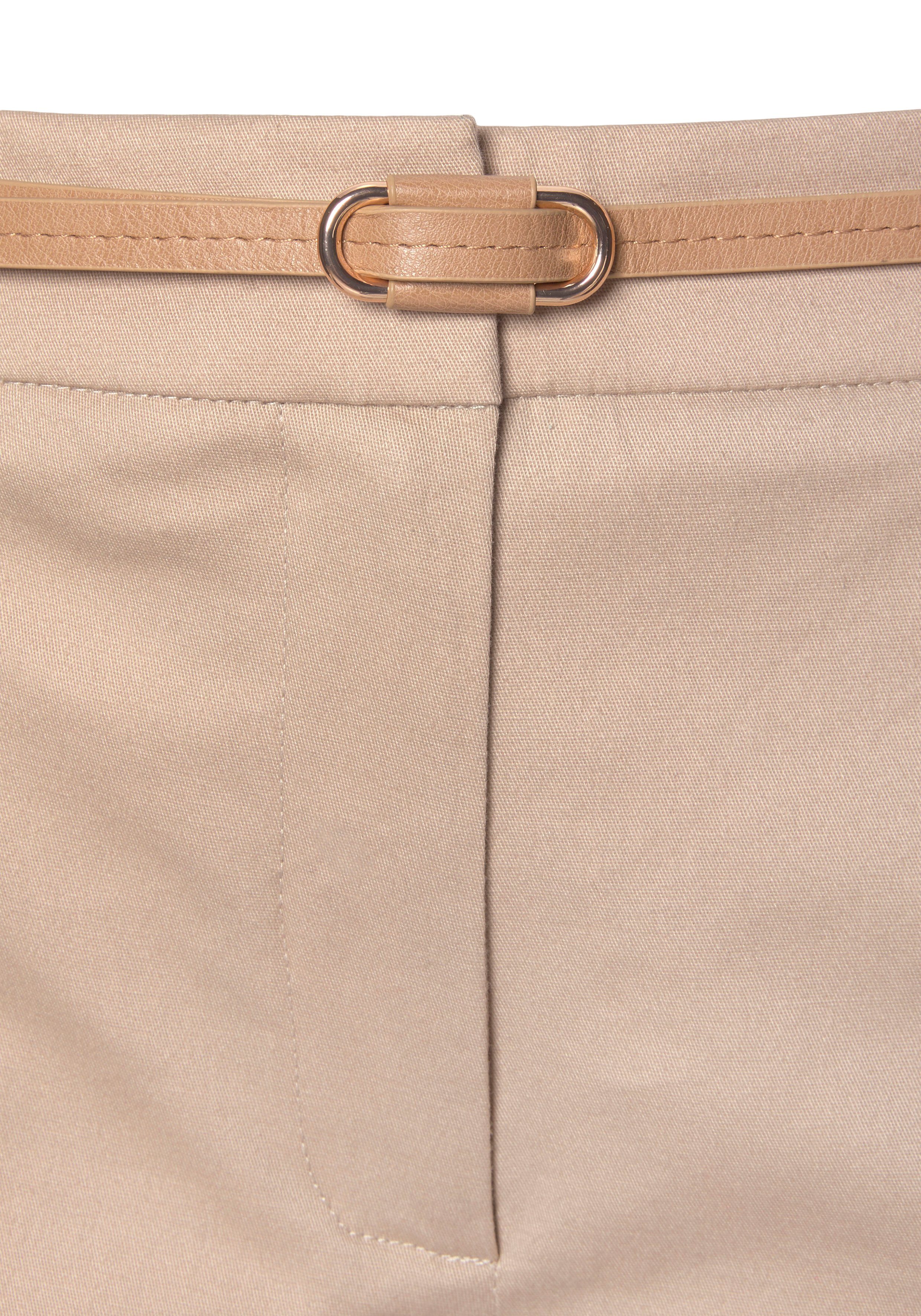 Vivance Chino in klassieke basic pasvorm, stoffen broek, business look (Met riem in leer-look)