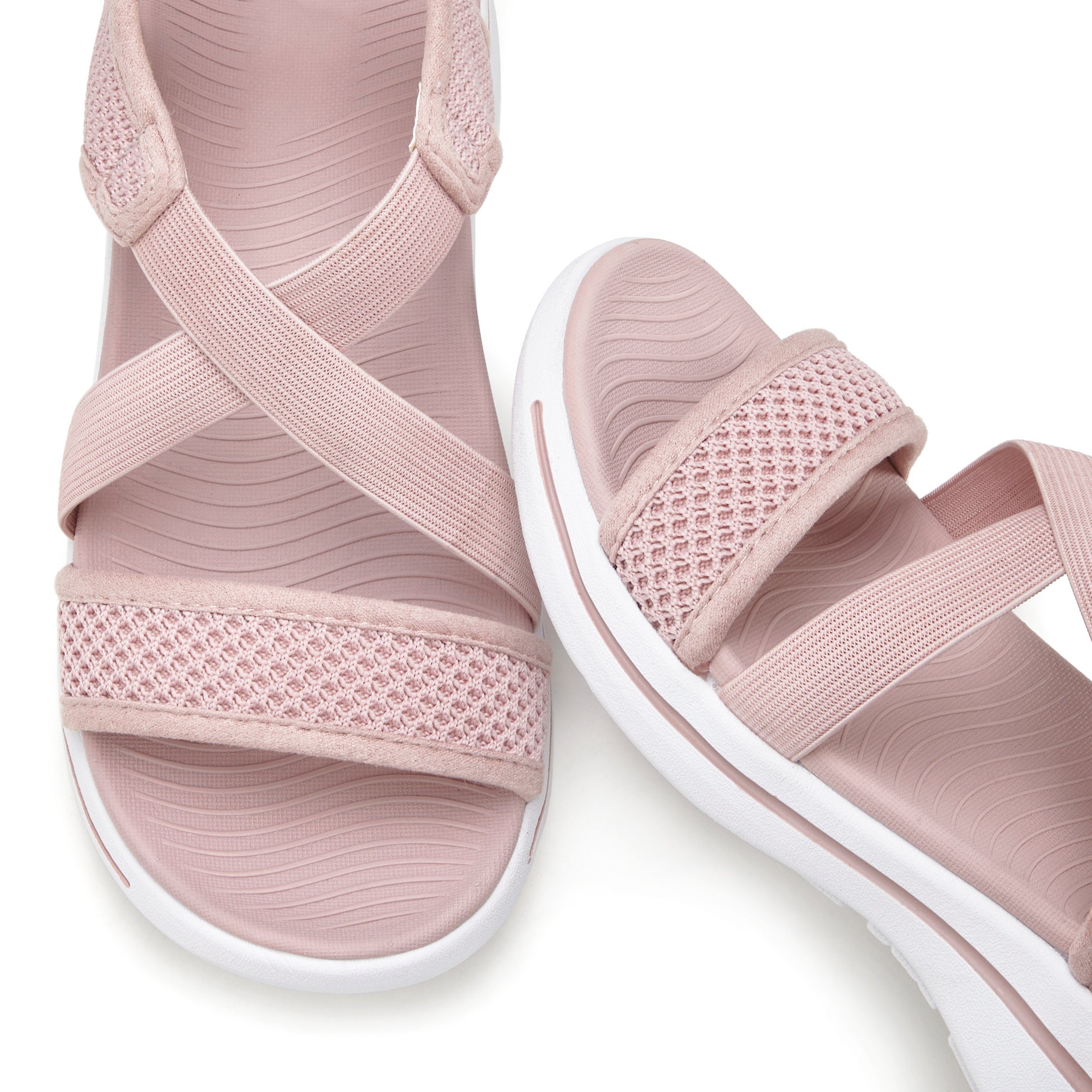 Lascana Sandalen Zomerschoen, sandaaltje Sandalette, zomerschoen met lichte zool & elastische banden VEGAN