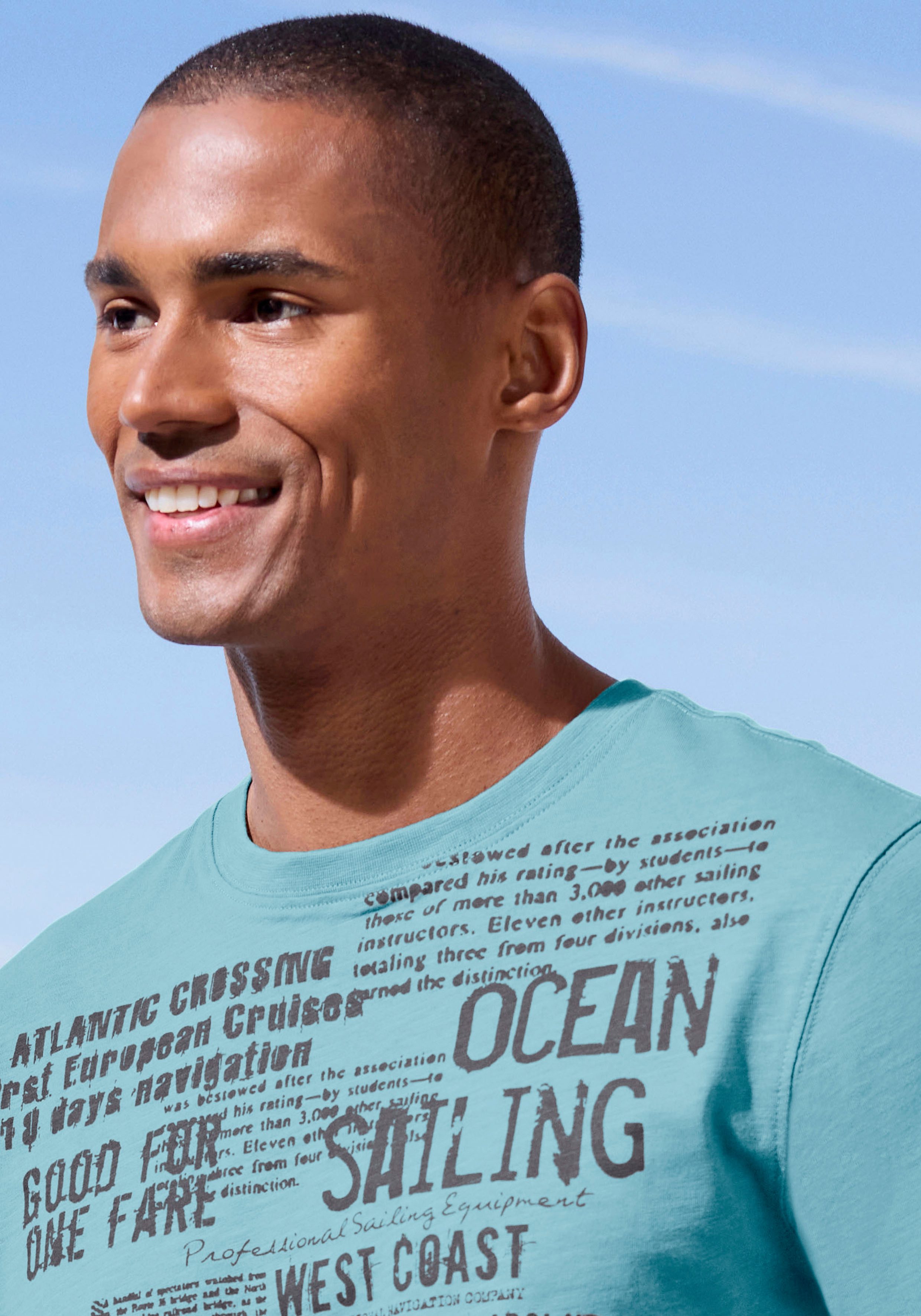 John Devin T-shirt Met print Regular-fit, van slub-kwaliteit, met print