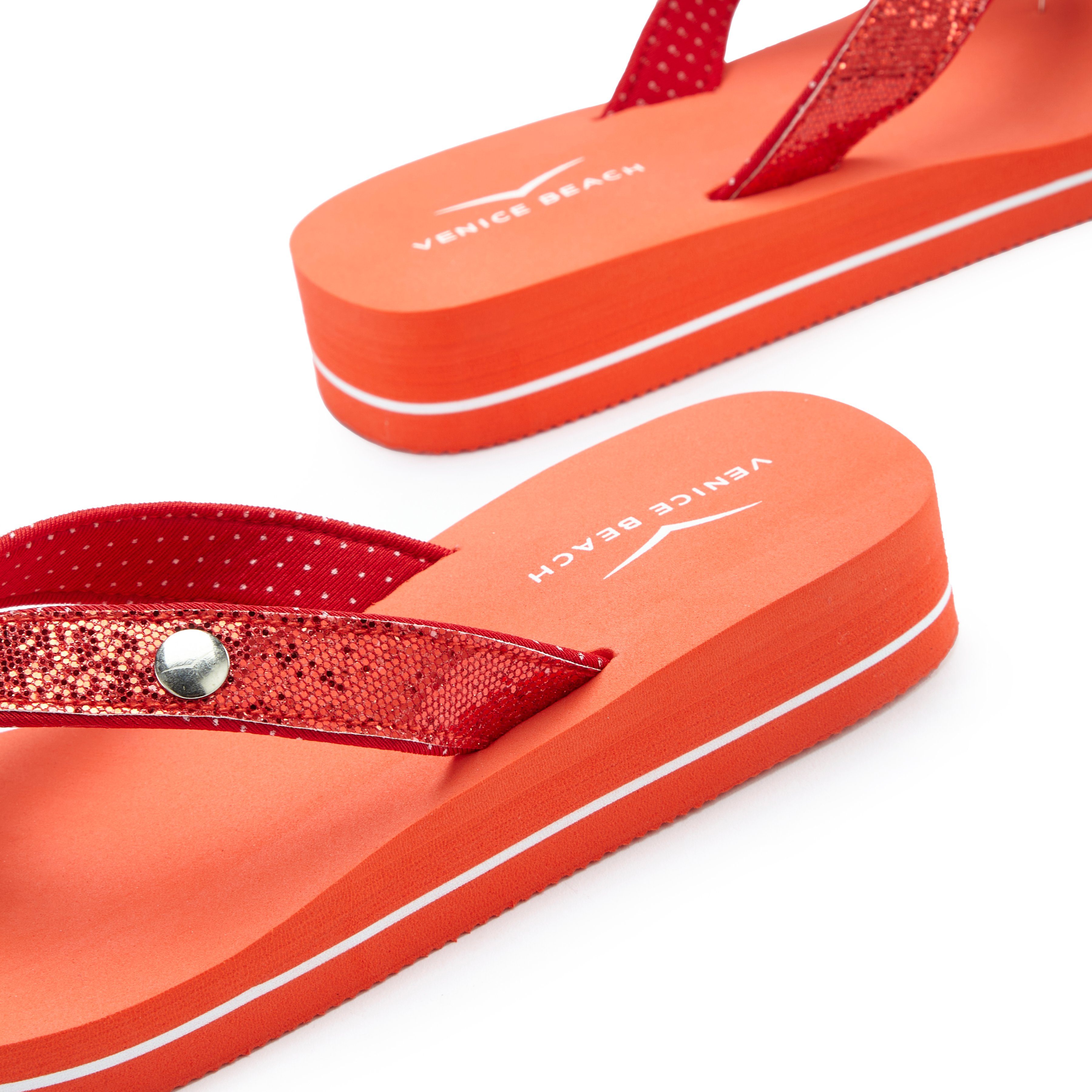 Venice Beach Badslippers Sandaal, pantoletten, badschoenen ultralicht met glitterband VEGAN