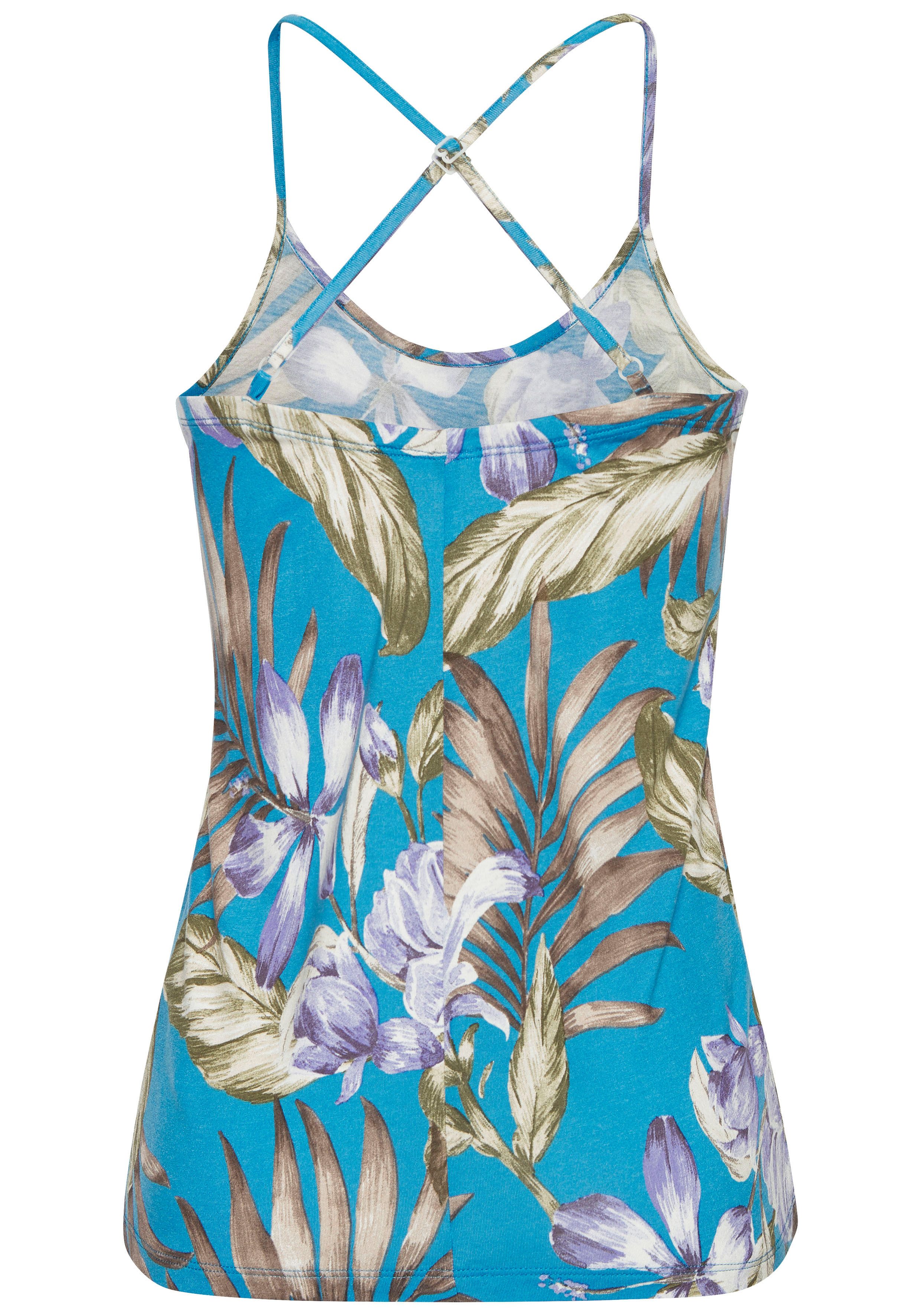 Lascana Top met spaghettibandjes met alloverdruk, zomertop, jerseytop