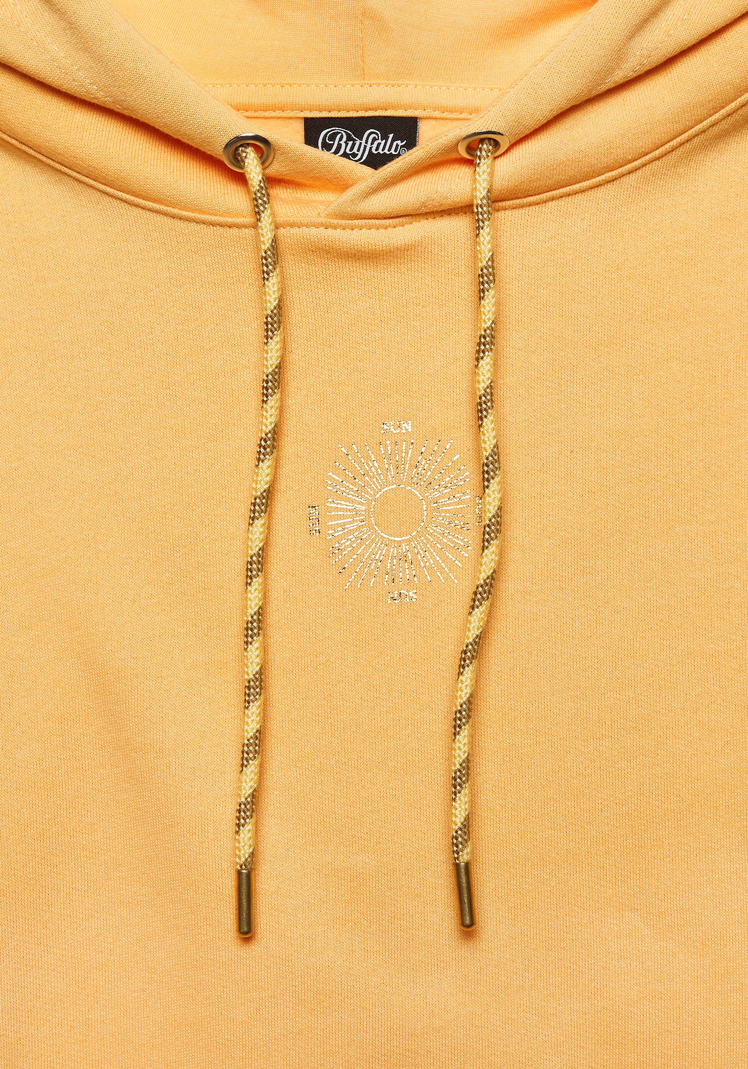 Buffalo Hoodie Capuchon sweatshirt met grote rugprint - met glanseffect, loungewear