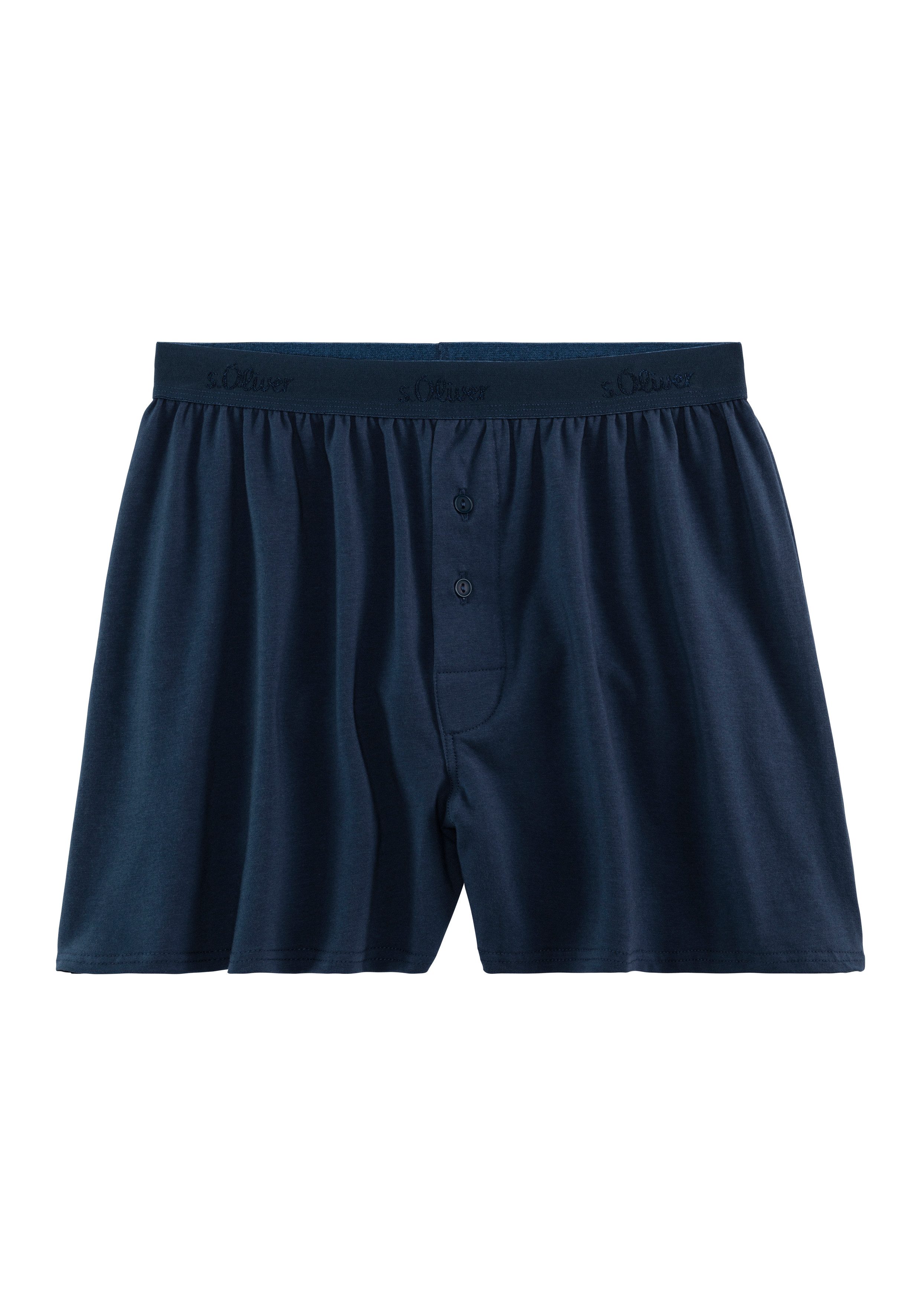 s.Oliver RED LABEL Beachwear Wijde boxershort unikleur en gedessineerd (set, 2 stuks)