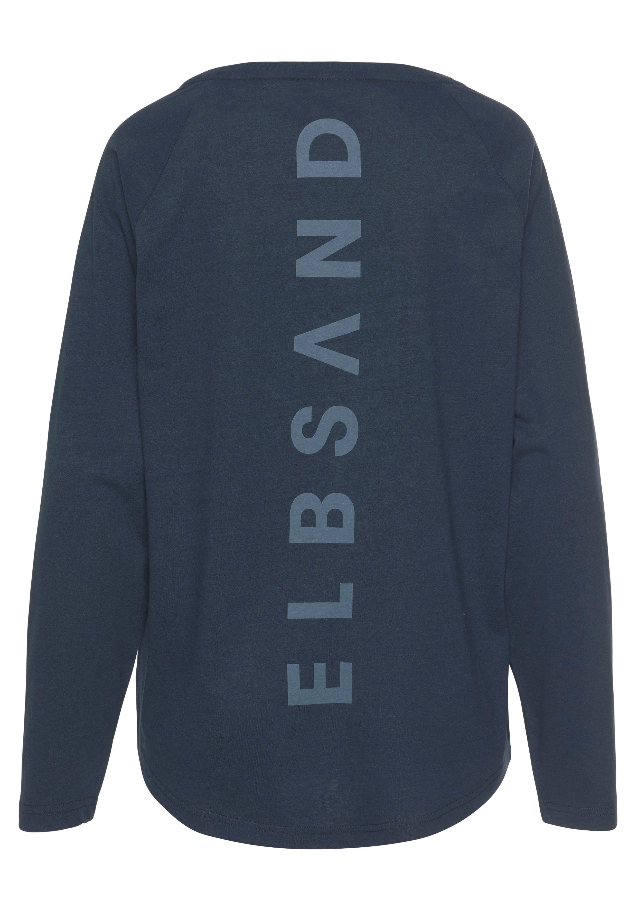 Elbsand Longsleeve TINNA met logoprint op de rug, shirt met lange mouwen van een katoenmix, sportief-casual