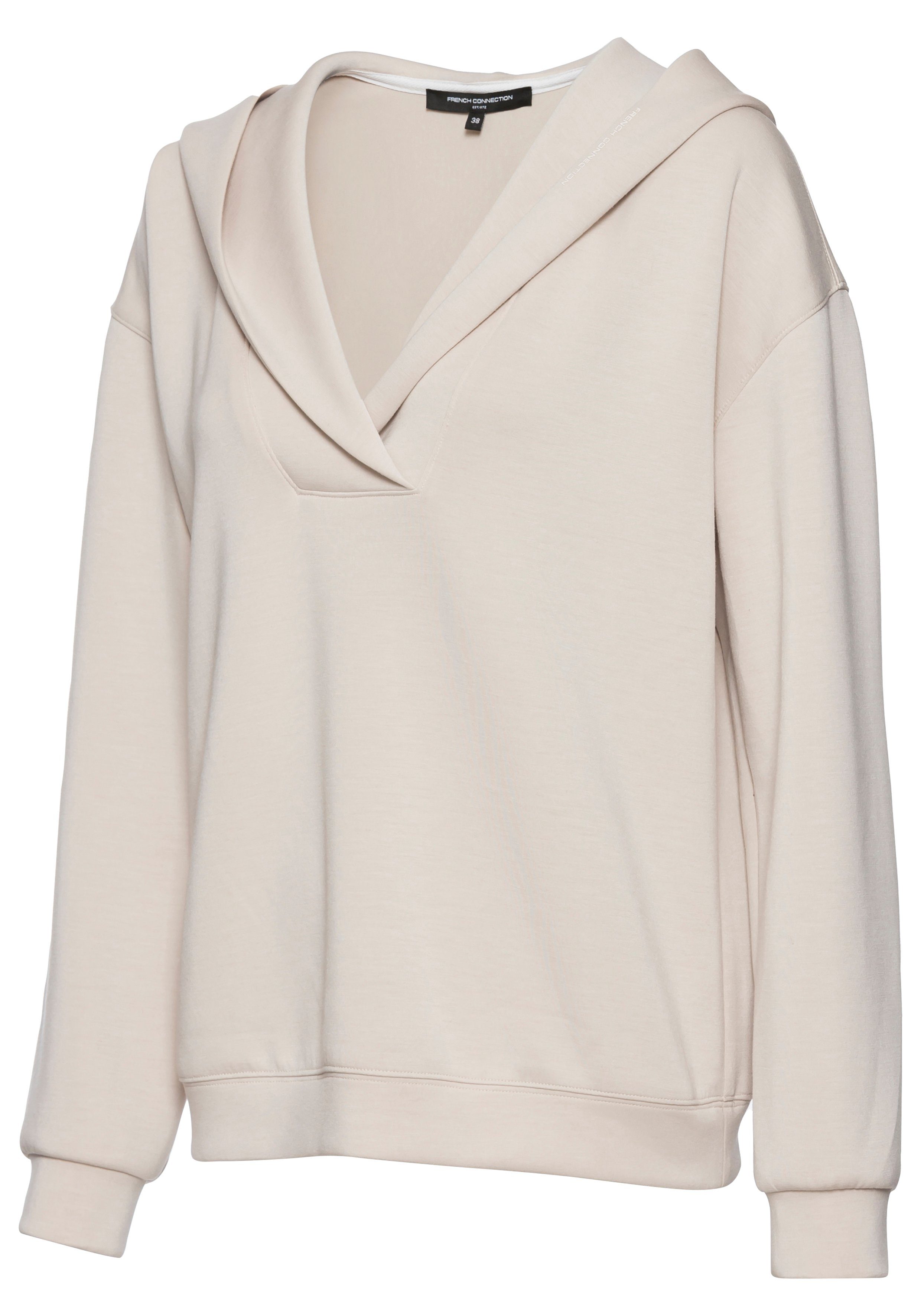 French Connection Hoodie met v-hals en brede kraag, loungewear