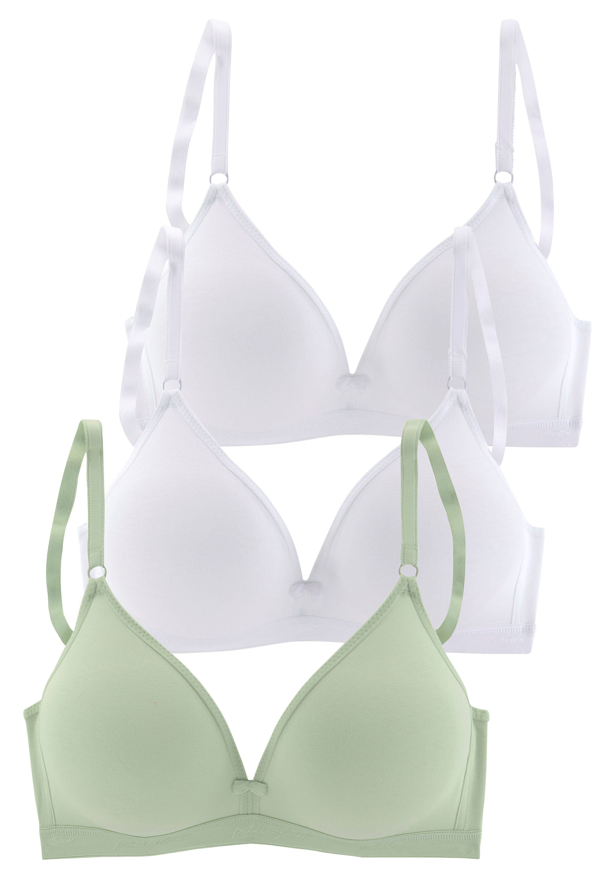 Petite fleur Bralette-bh zonder beugels, driehoeksvorm (Set van 3)