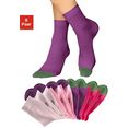 h.i.s sokken met contrastkleurige kant (8 paar) multicolor