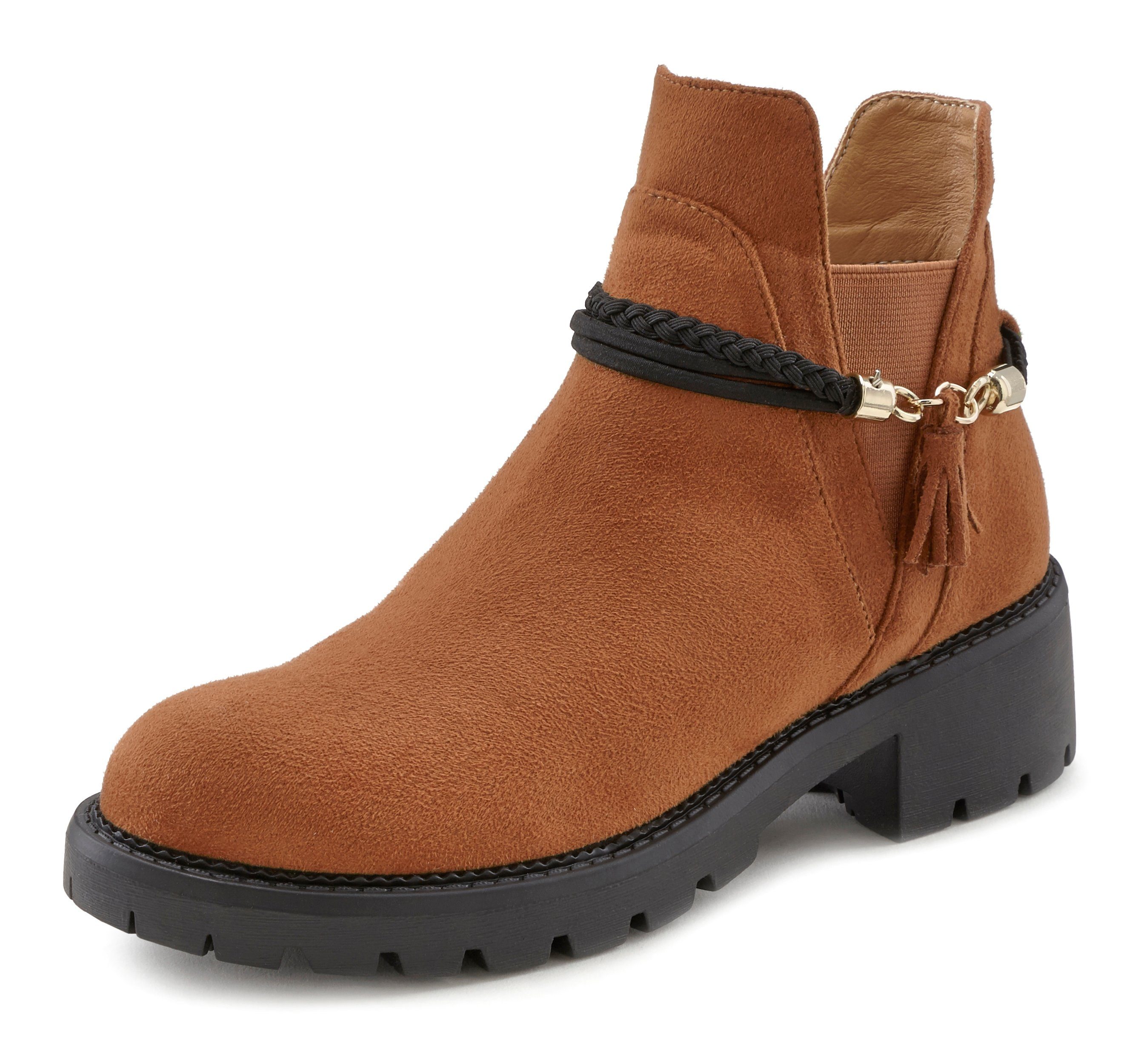 Lascana Chelsea-boots met afneembaar band en chunky zool, enkellaarsjes