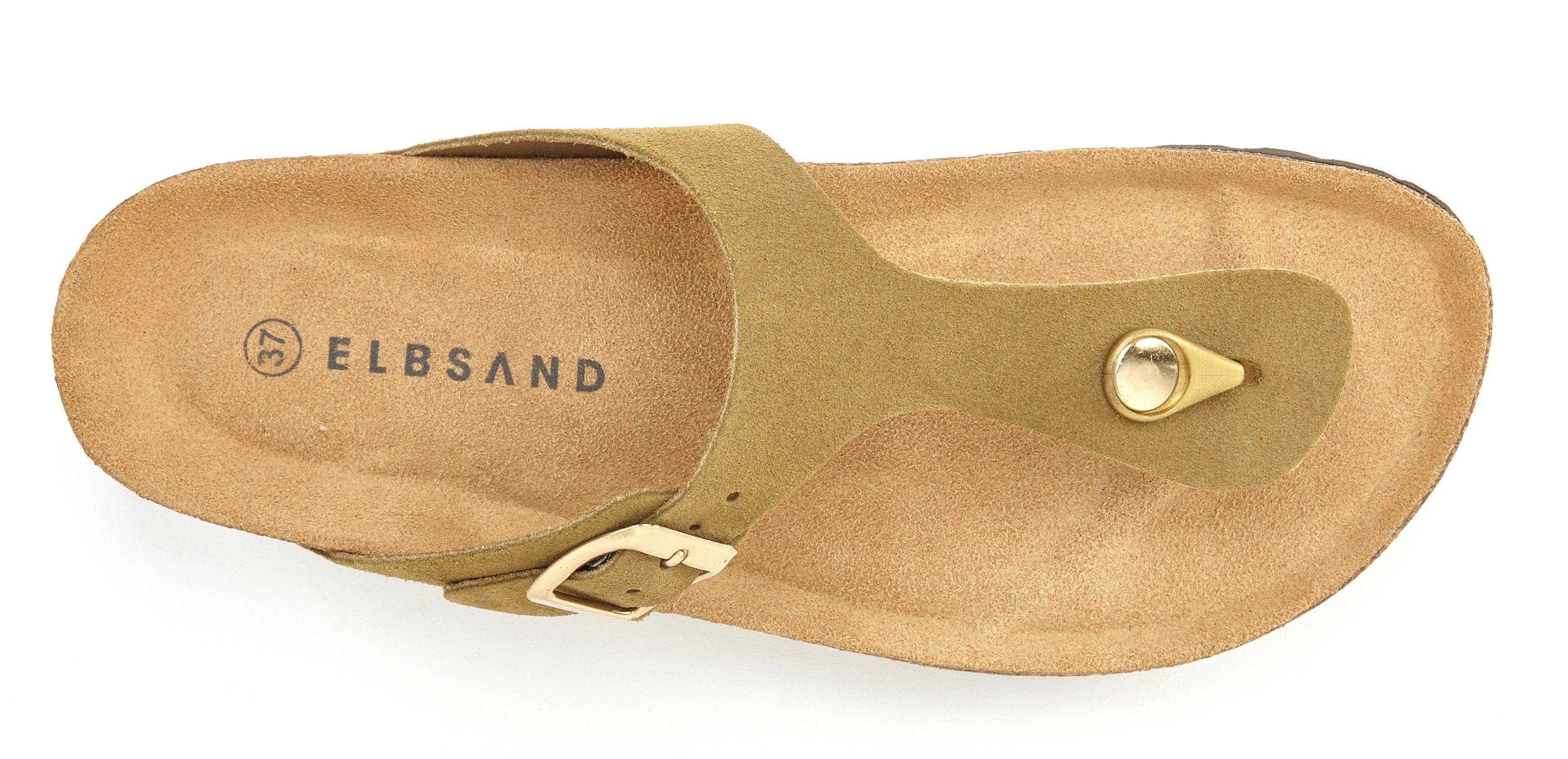Elbsand Slippers Mule, Sandalen, open schoen van hoogwaardig leer met comfortabel kurken voetbed, unisex