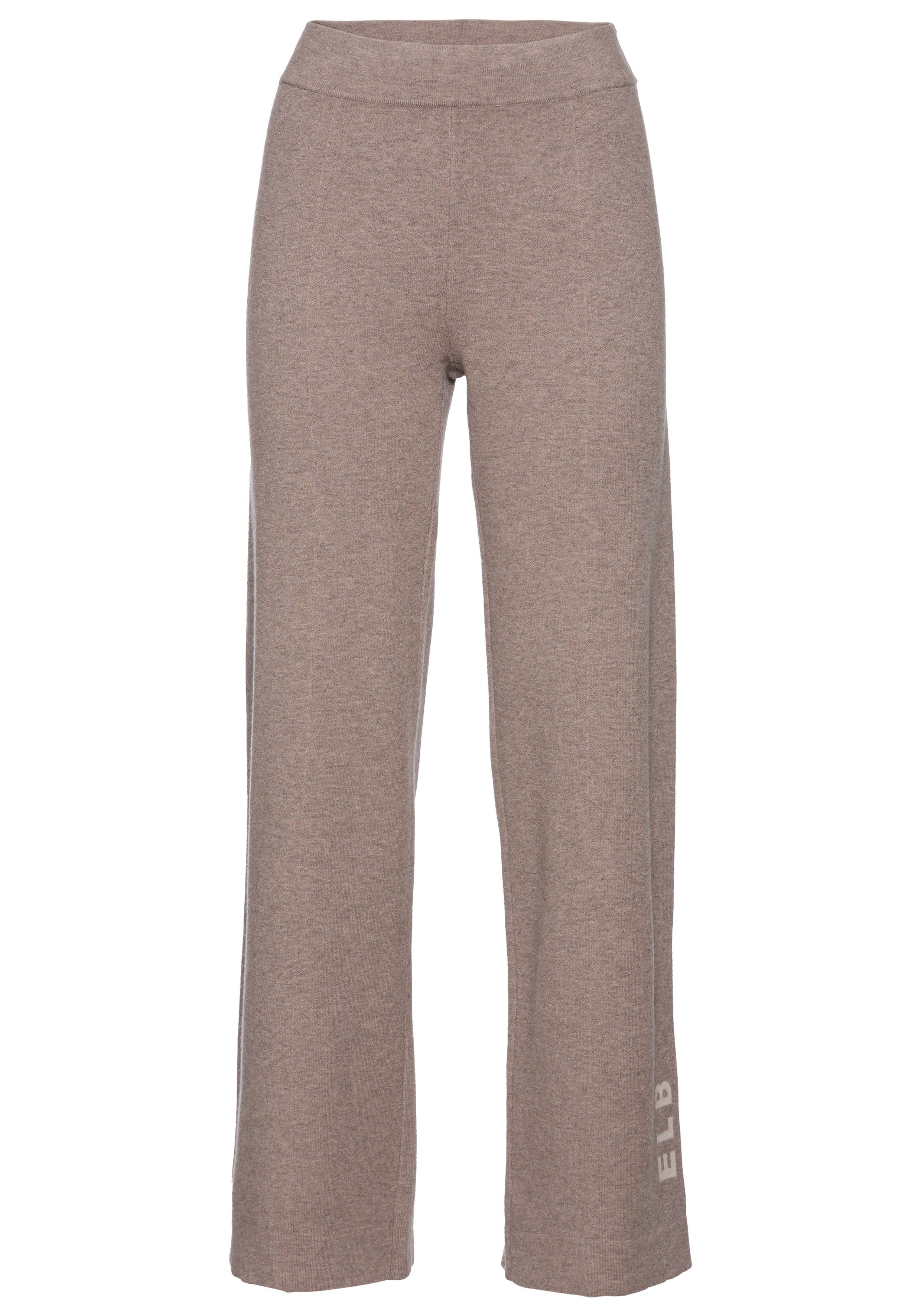 Elbsand Tricotbroek Loungebroek, relaxbroek van zacht hoogwaardig breiwerk, loungewear lounge broeken maat 48/50 bruin