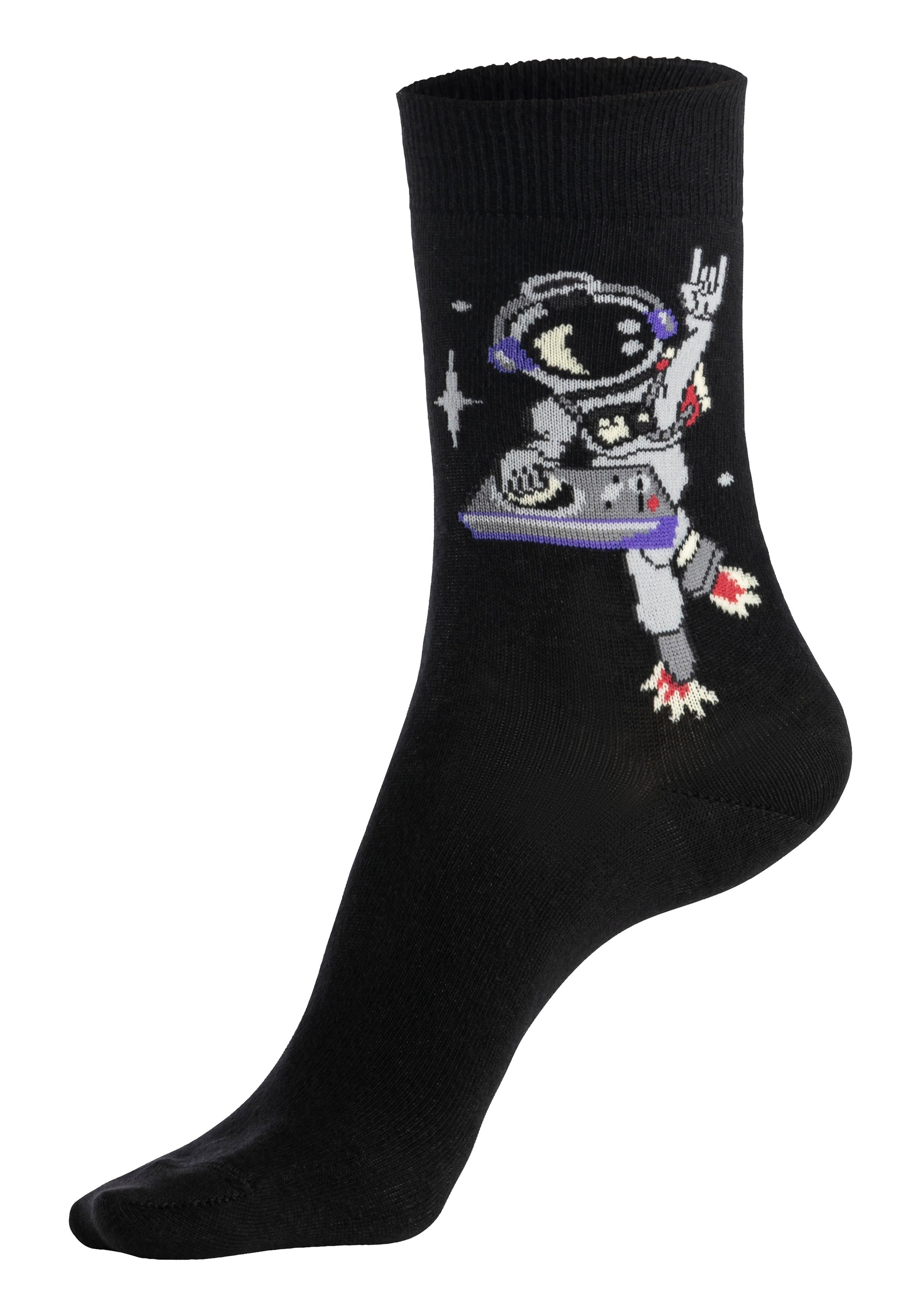 H.I.S Sokken met astronaut-motieven (set, 5 paar)