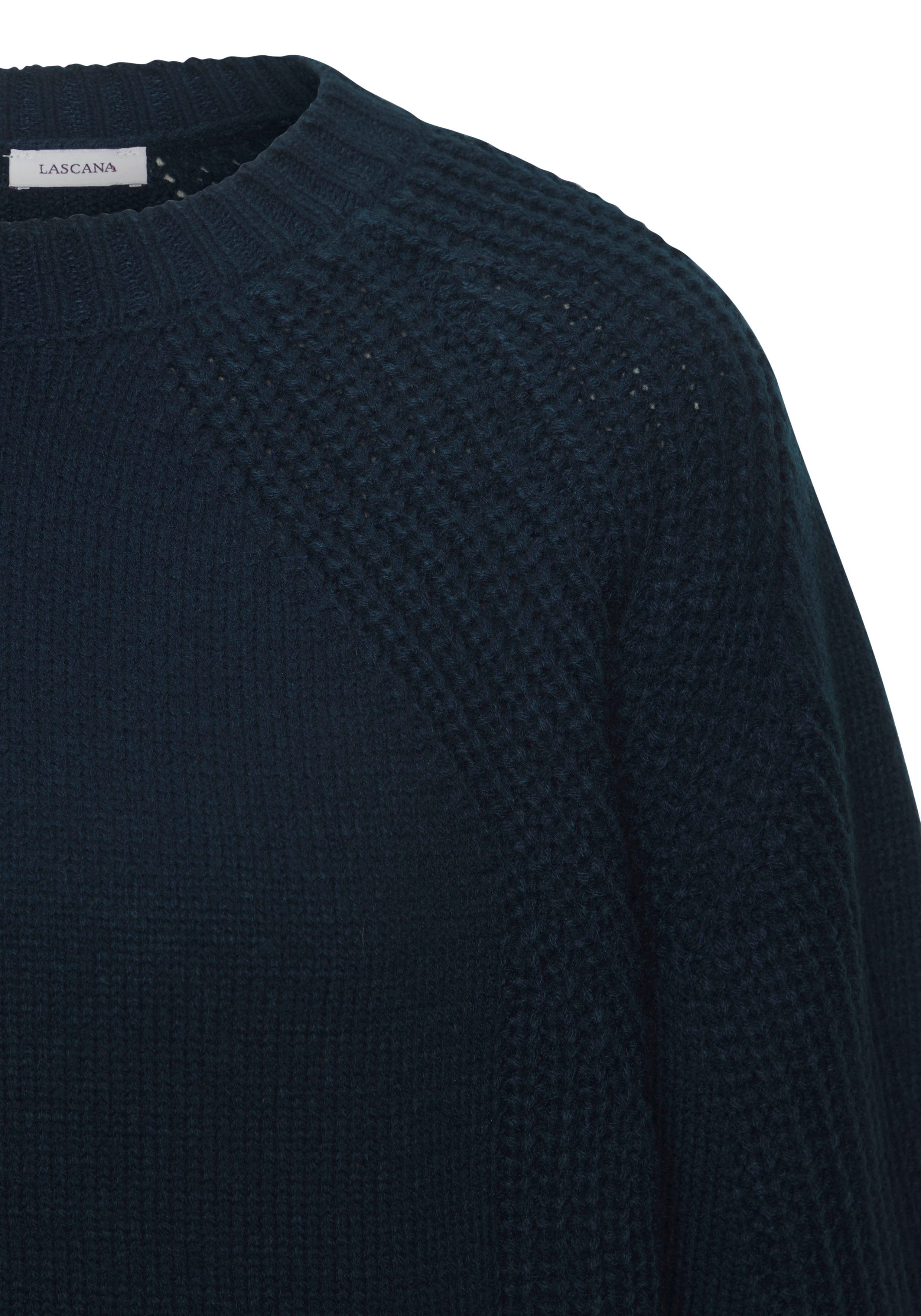 Lascana Gebreide trui met grof brei-details, dames trui met ronde hals