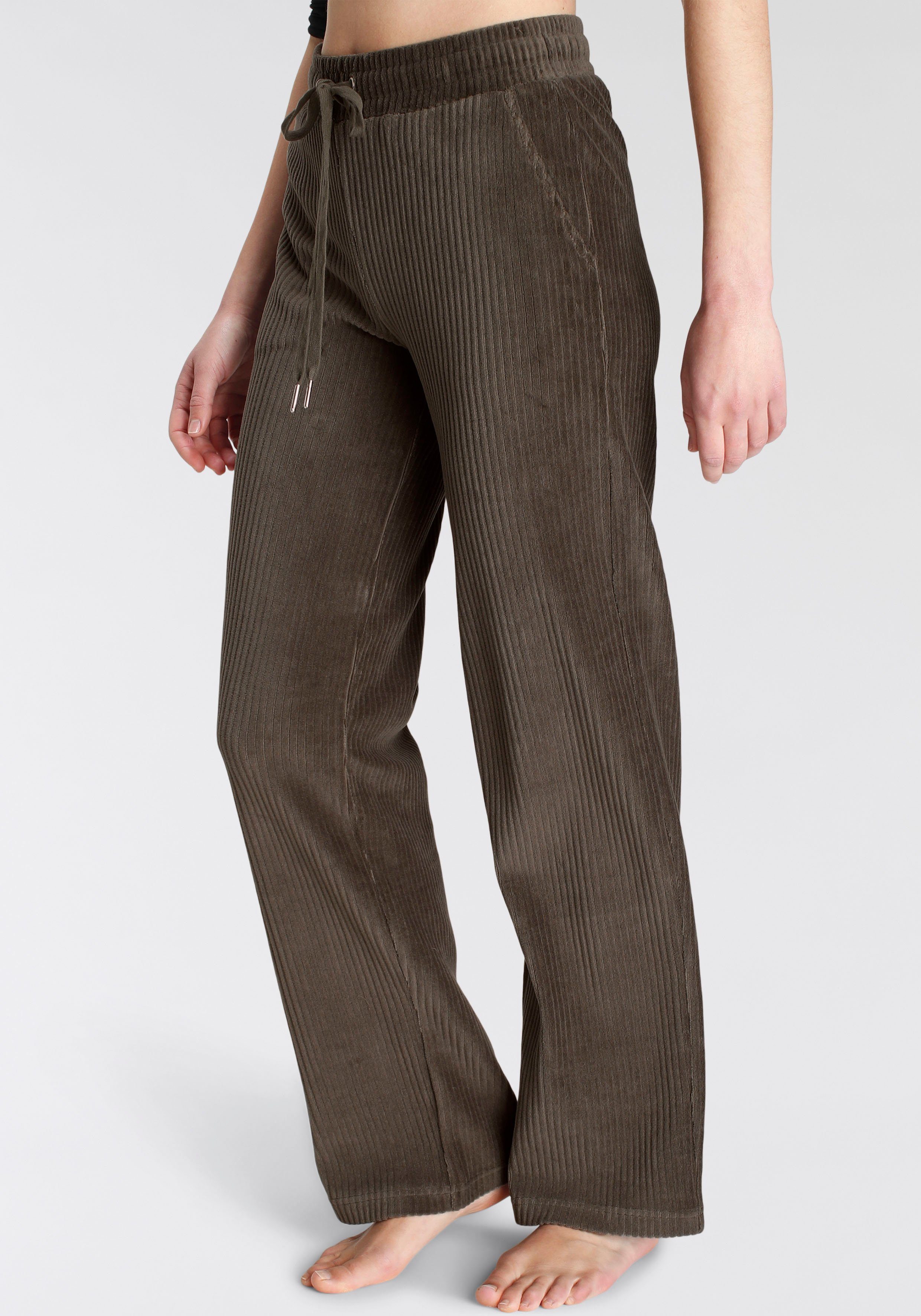 Vivance Homewearbroek -Loungebroek met brede elastische cord structuur, loungewear