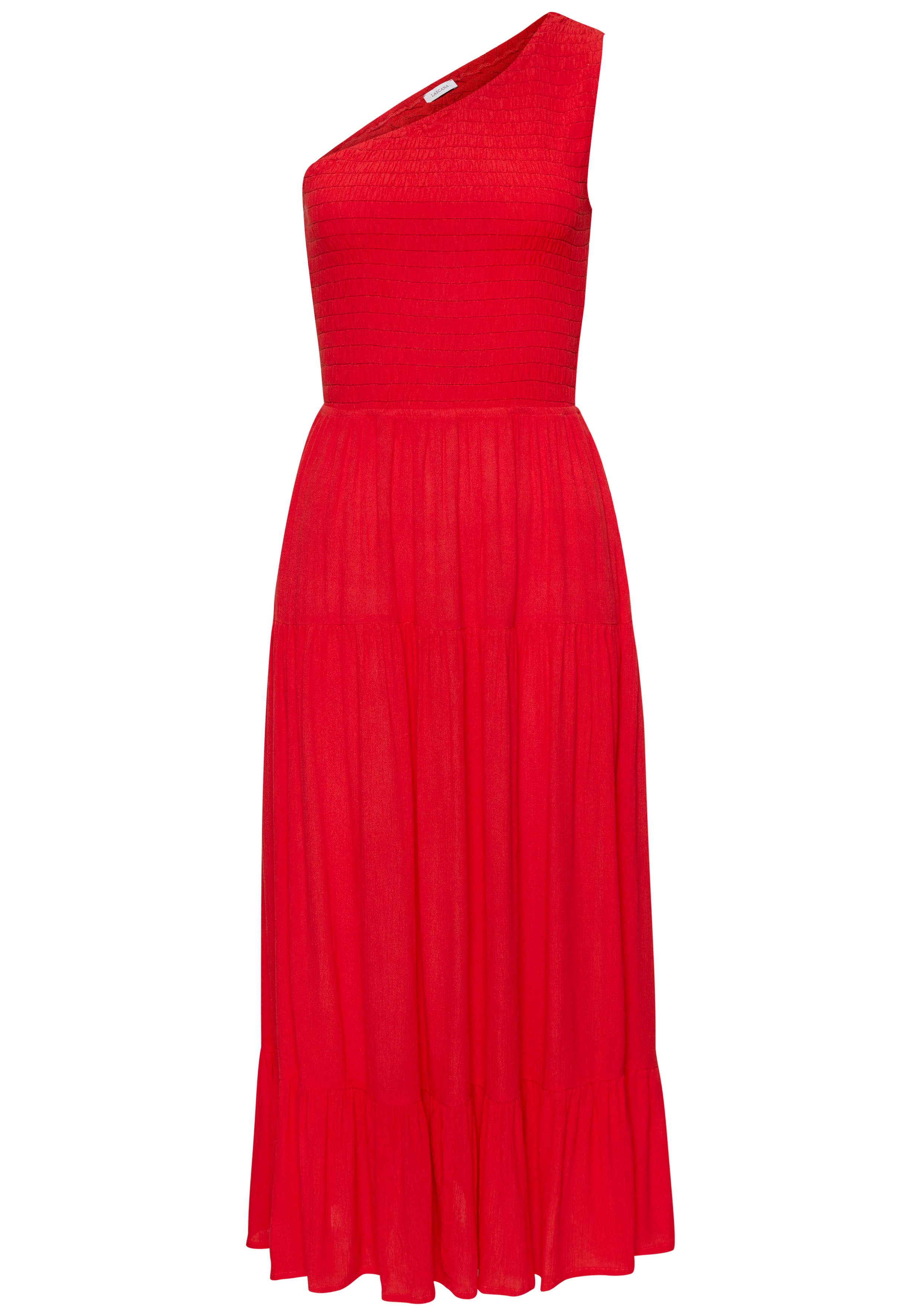 Buffalo One-shoulderjurk met volants, gestructureerde strandjurk, zomers