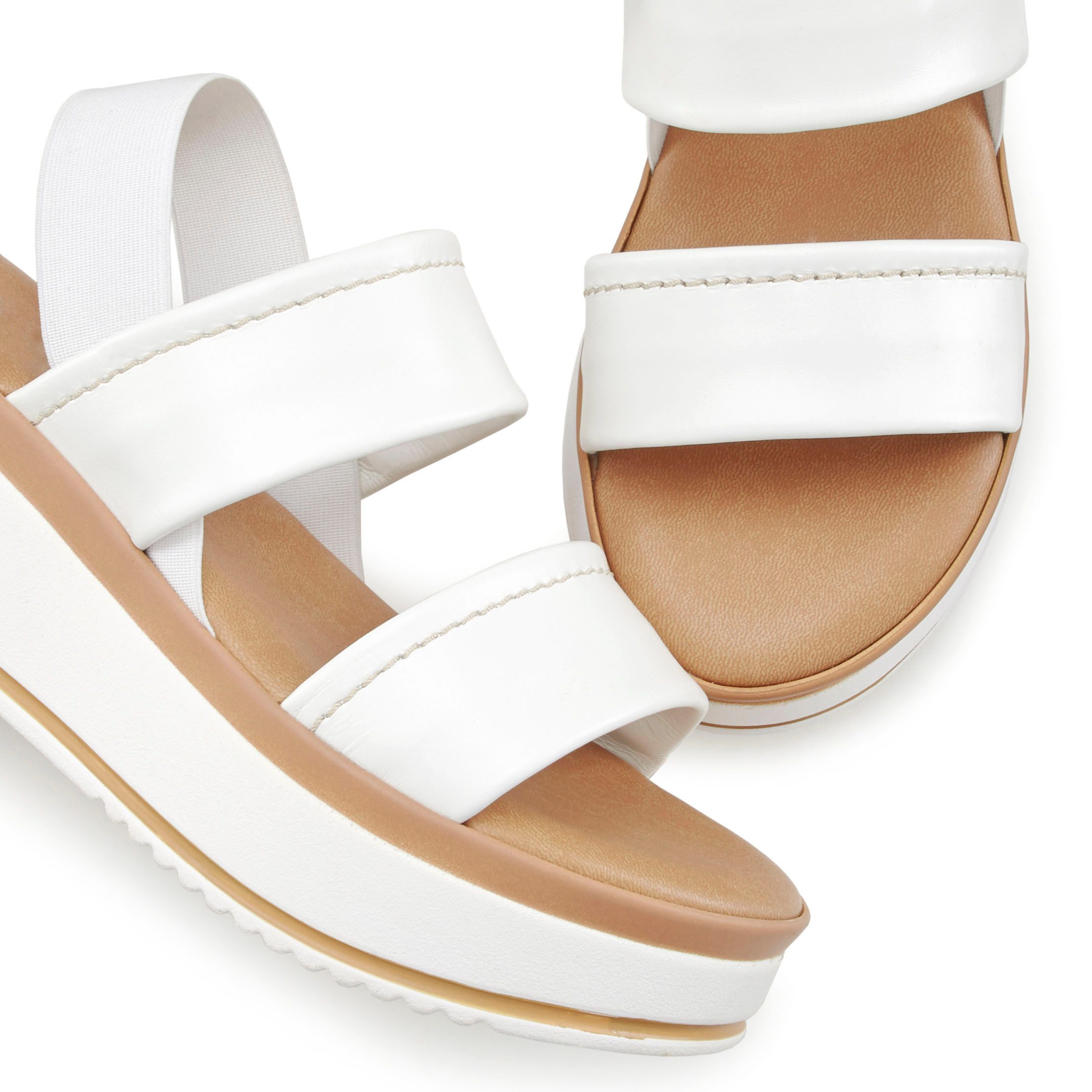 Lascana Plateausandaaltjes Zomerschuh, sandalen, bandjesandalen, open schoen, Sandalette van leer met modieus comfortabele plateausole