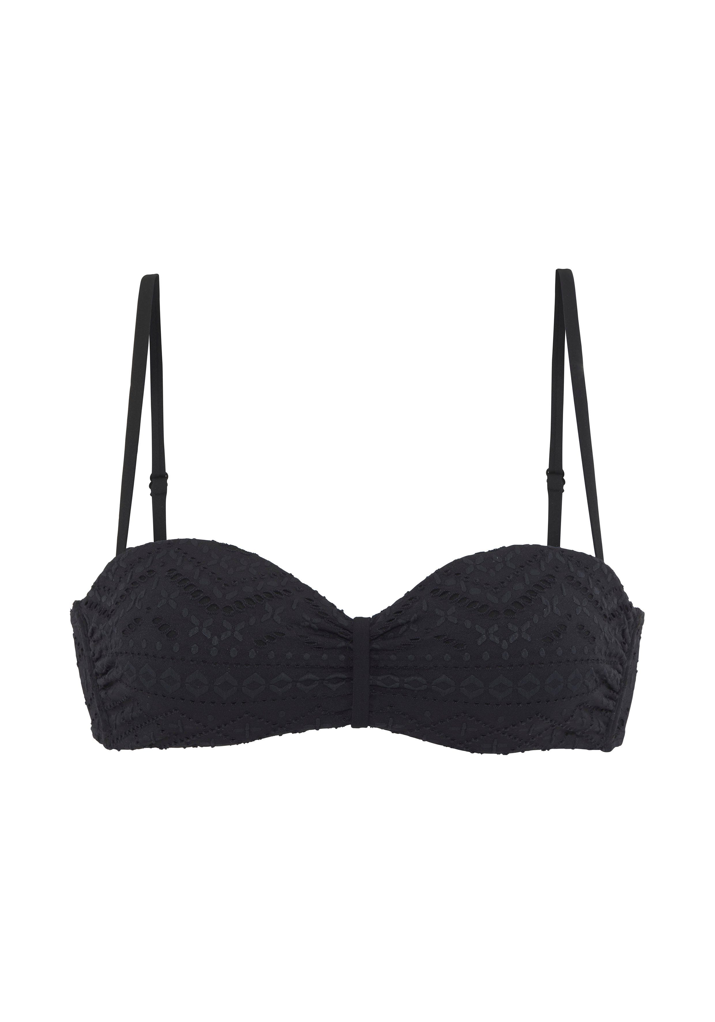 Lascana Beugelbandeau bikinitop Omara met broderie anglaise