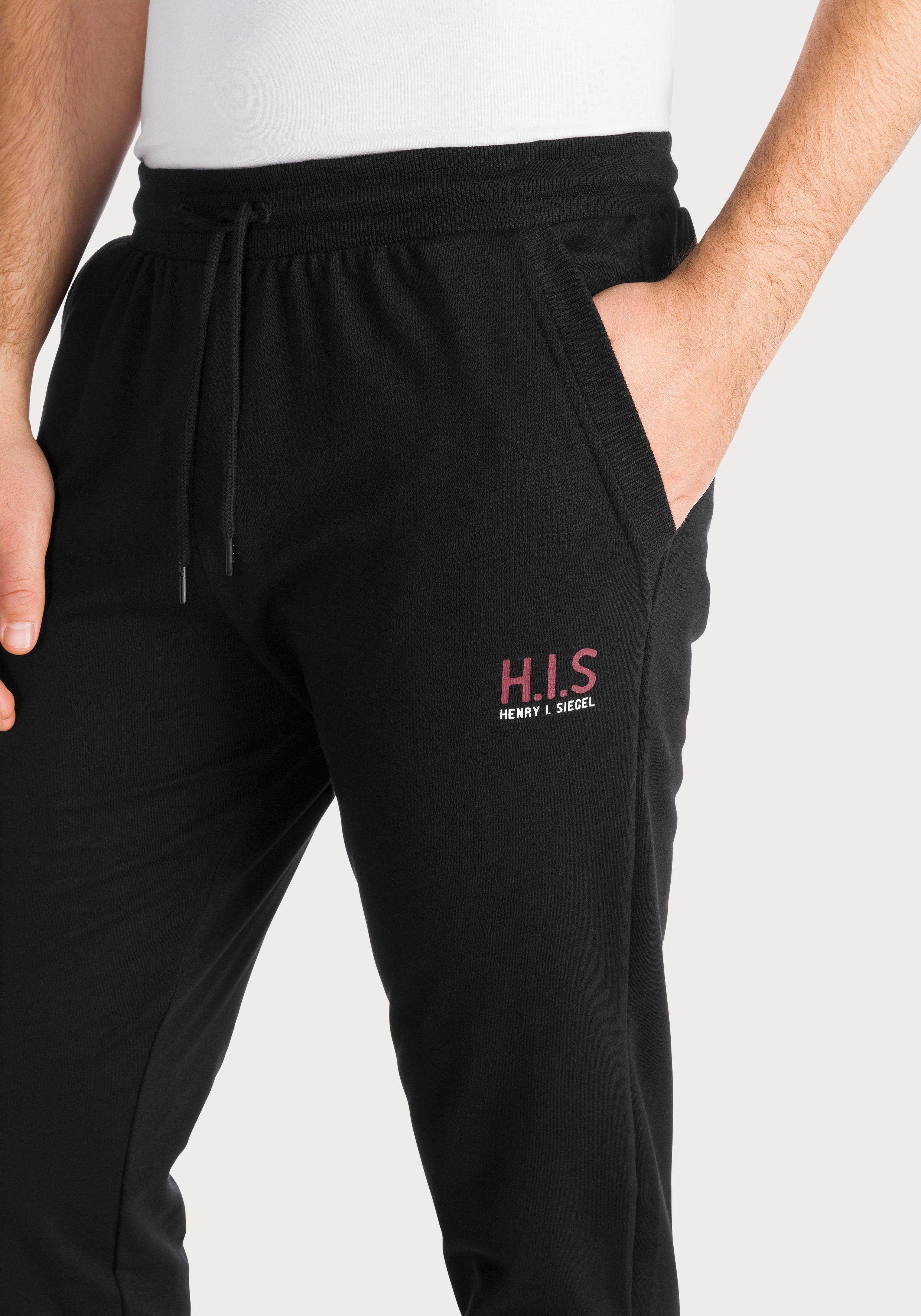 H.I.S Sweatbroek Joggingbroek met klein logo-print