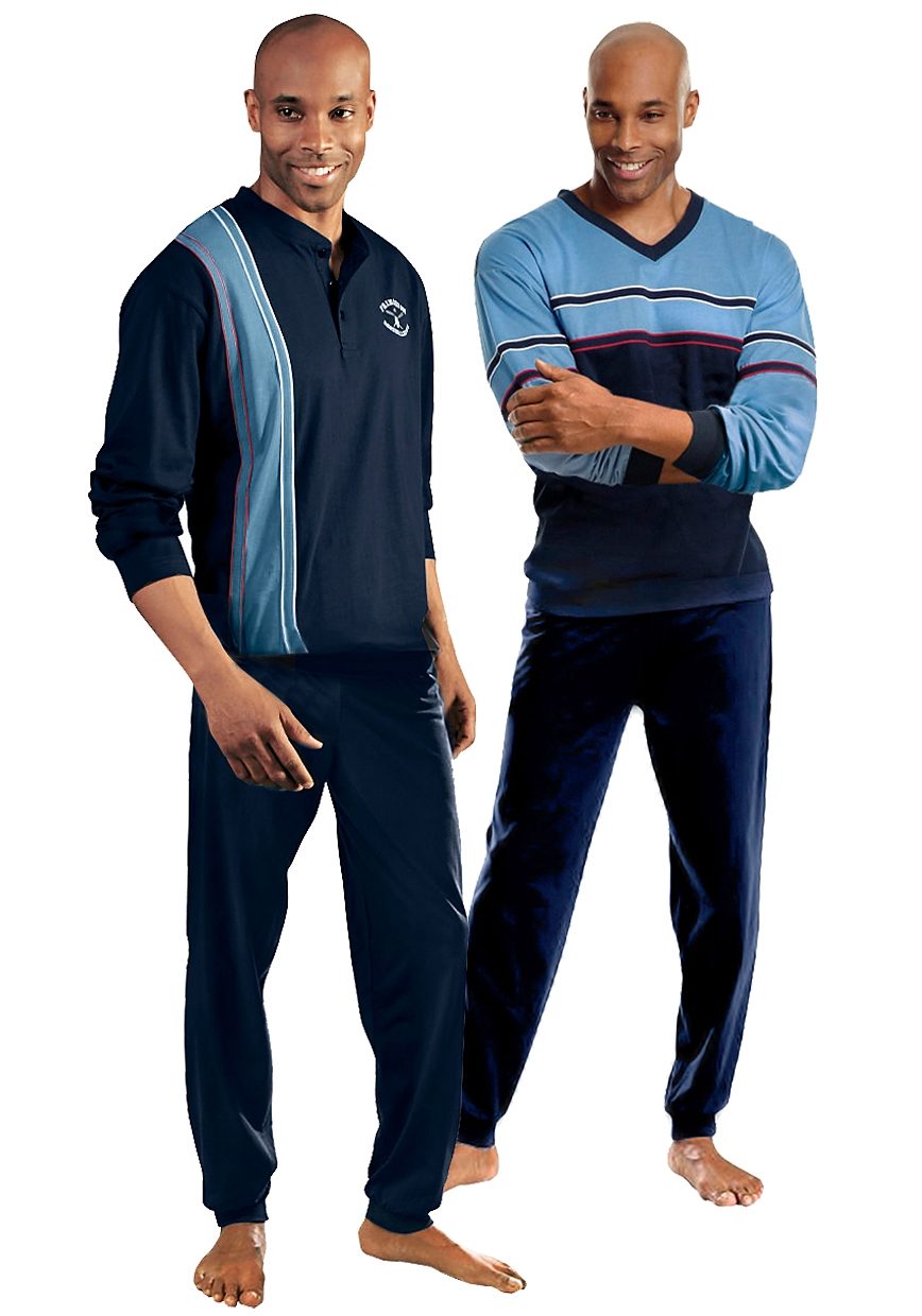 le jogger® Pyjama Pyjama voor heren in lange vorm (4-delig, Set van 2)