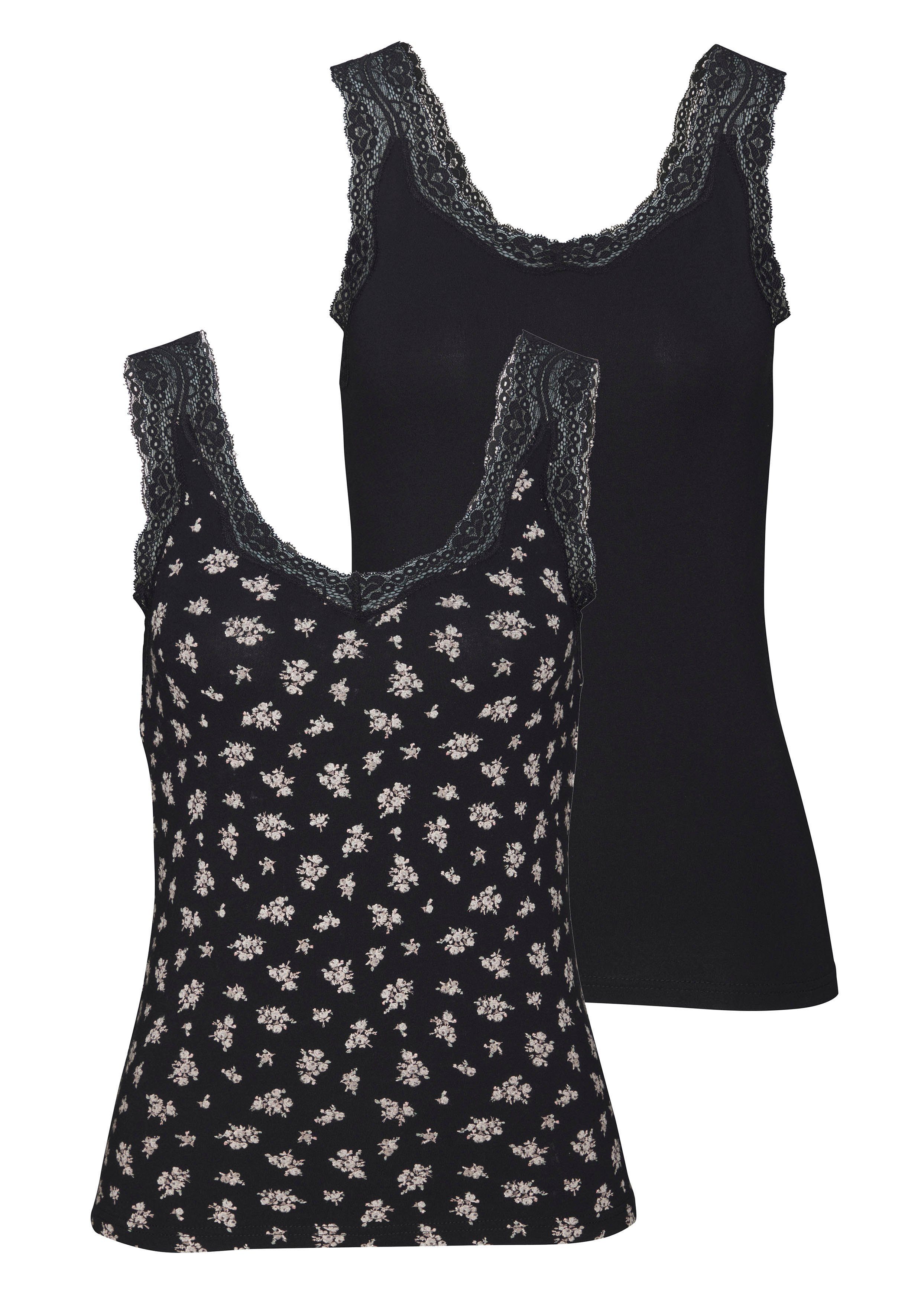 Vivance Hemd van elastische katoen, tanktop, onderhemd (2 stuks, Set van 2)