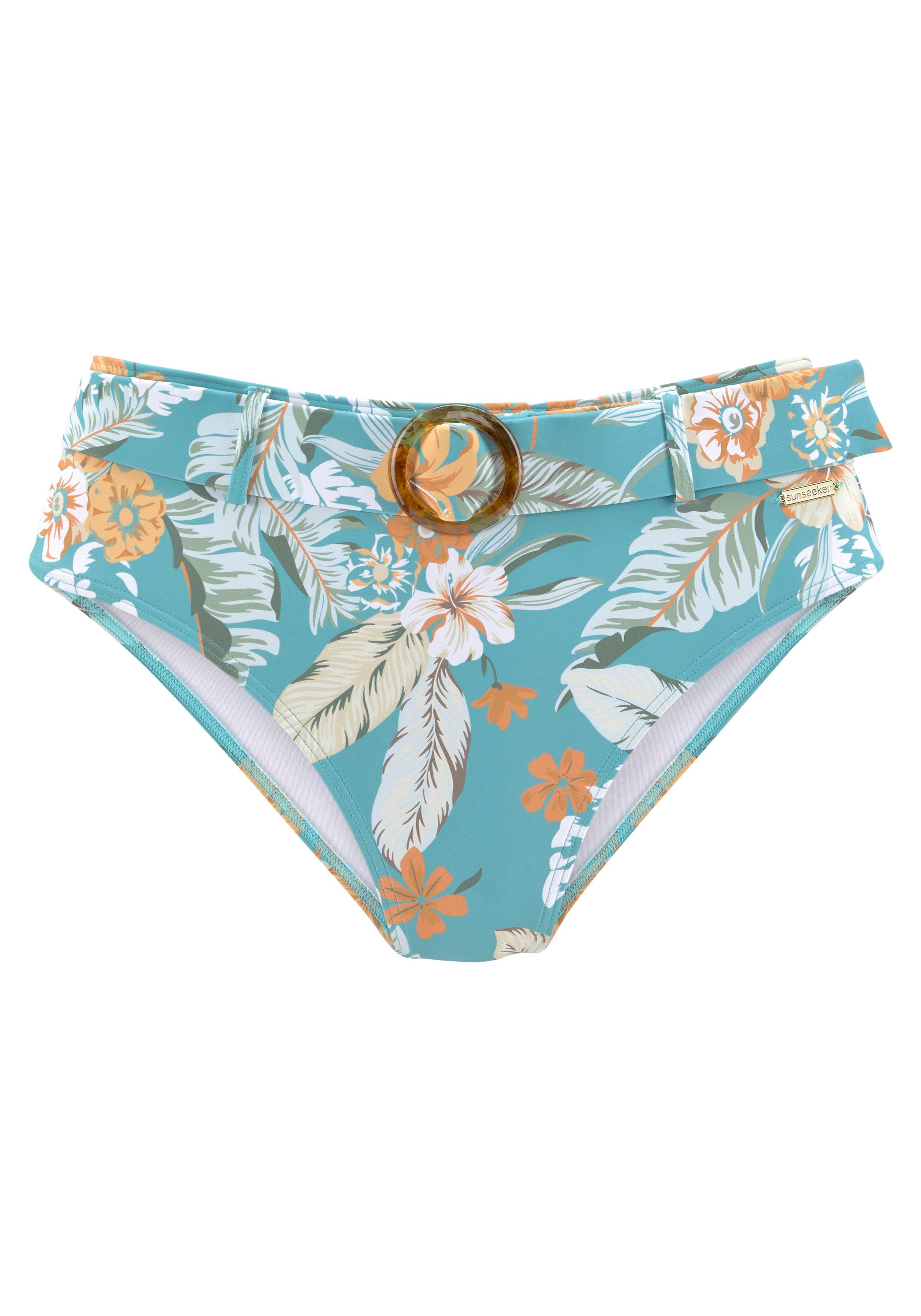 sunseeker highwaist-bikinibroekje suva met een afneembare riem blauw