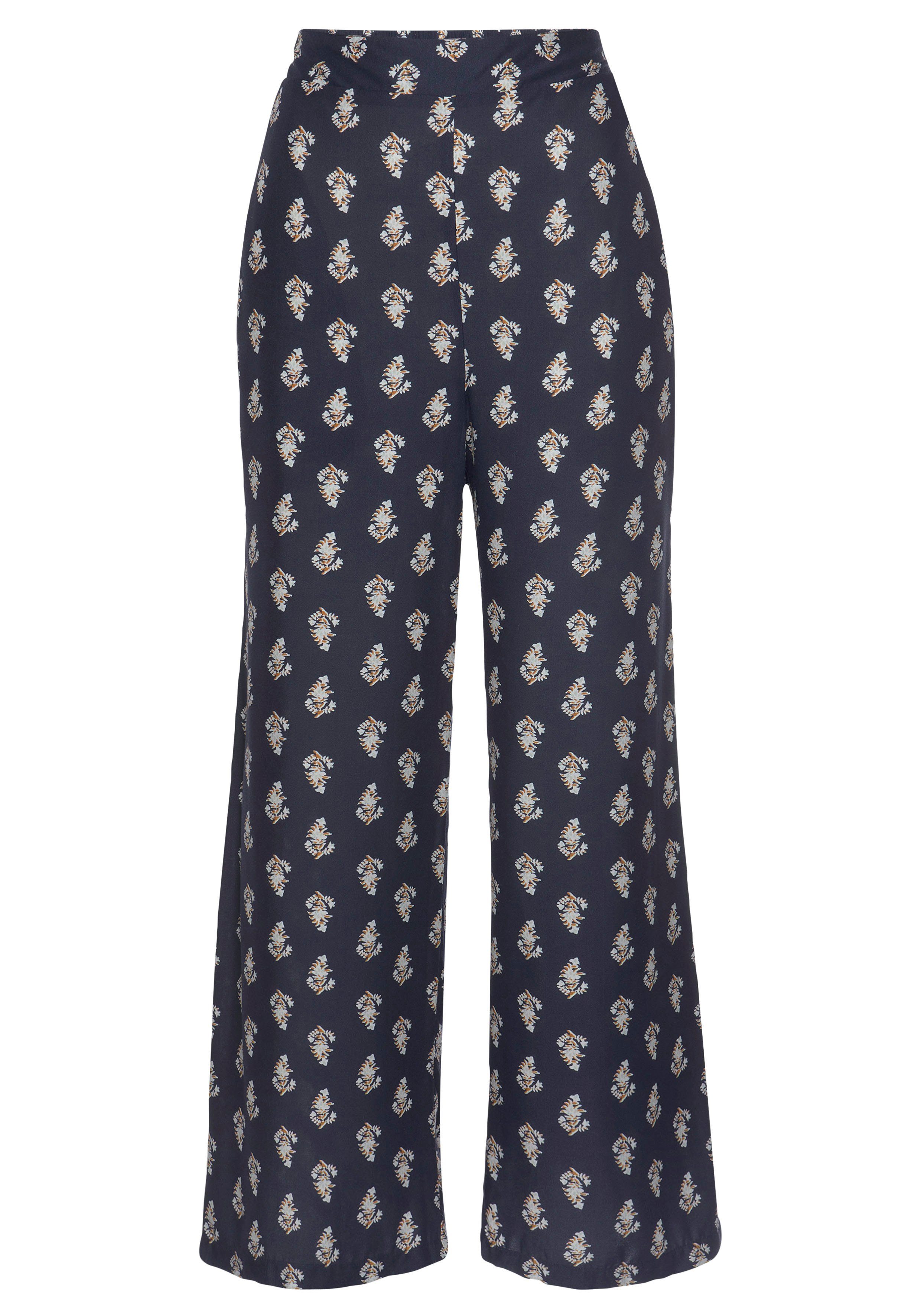 Vivance Palazzobroek met all-over print en zakken, sweatpants, stoffen broek