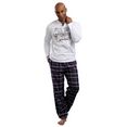 h.i.s pyjama met flanellen broek wit