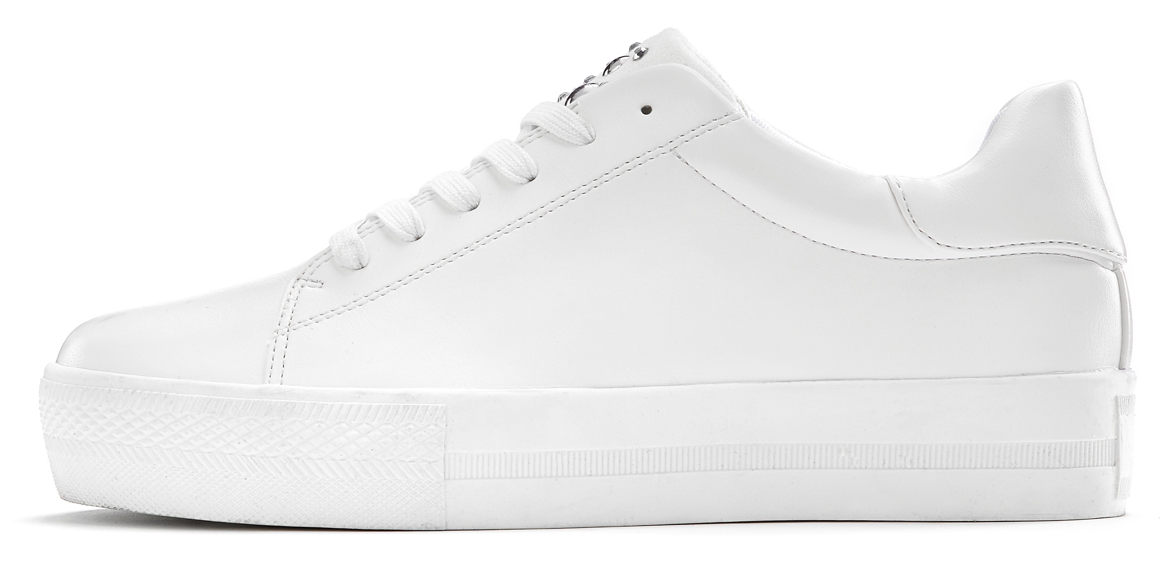 Lascana Sneakers Veterschoen, vrijetijdsschoen met plateau, kleine steentjes VEGAN