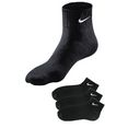 nike korte sokken met zacht frotté (3 paar) zwart