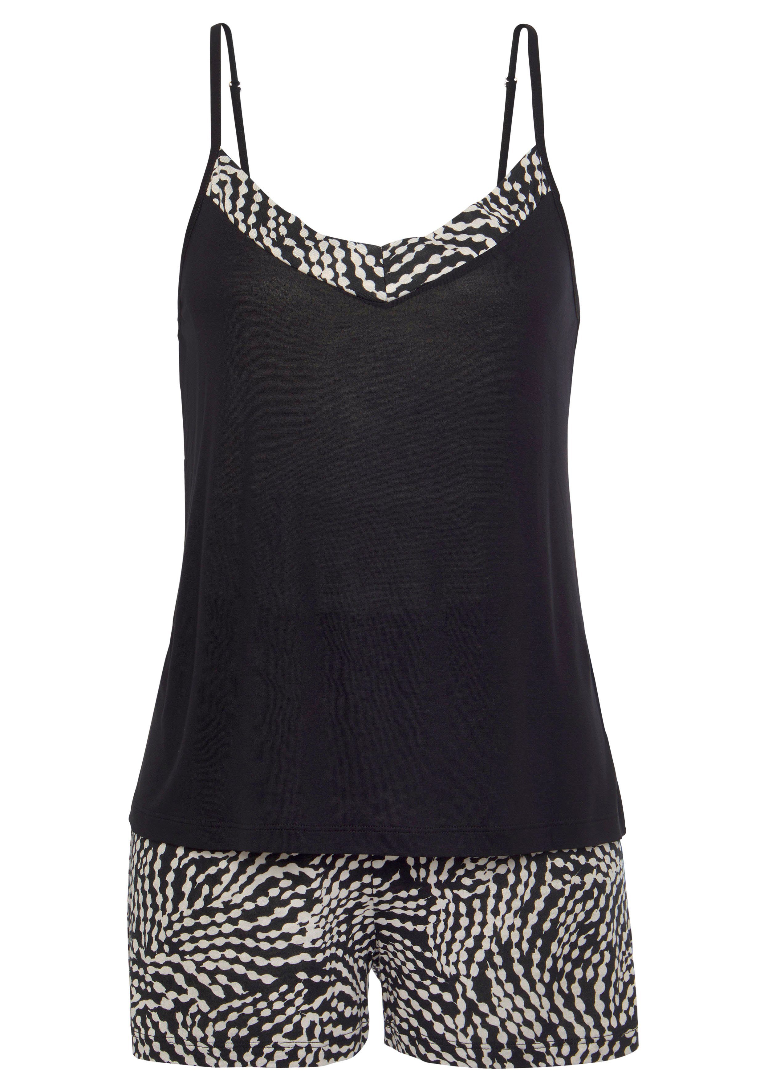 Lascana Shortama met gedessineerde details (set, 2-delig)