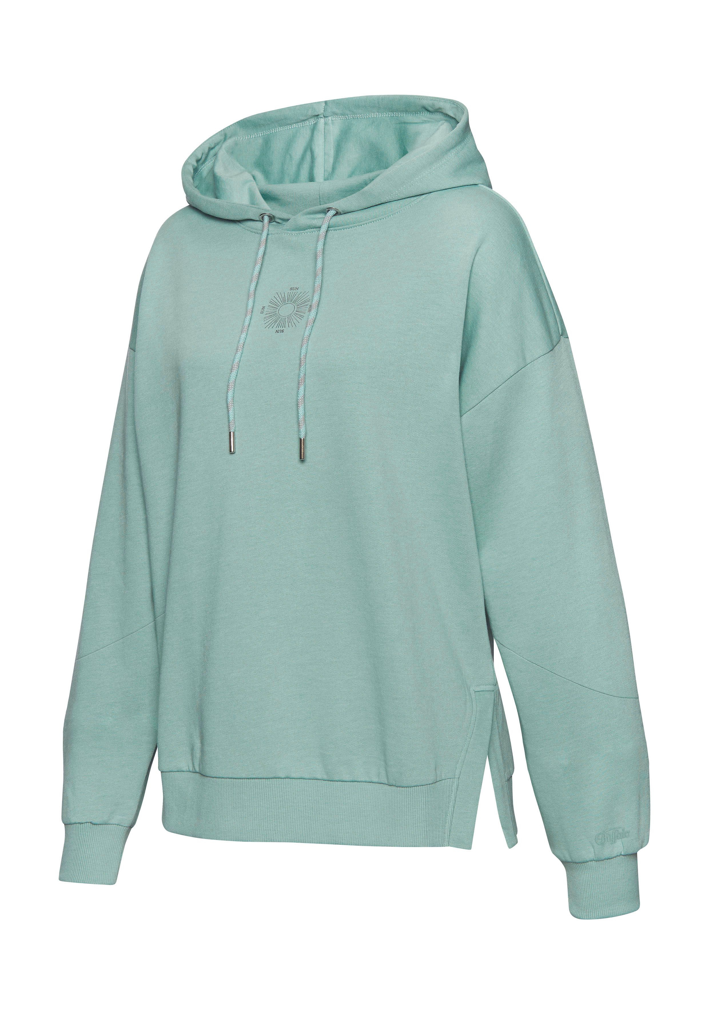 Buffalo Hoodie Capuchon sweatshirt met grote rugprint - met glanseffect, loungewear
