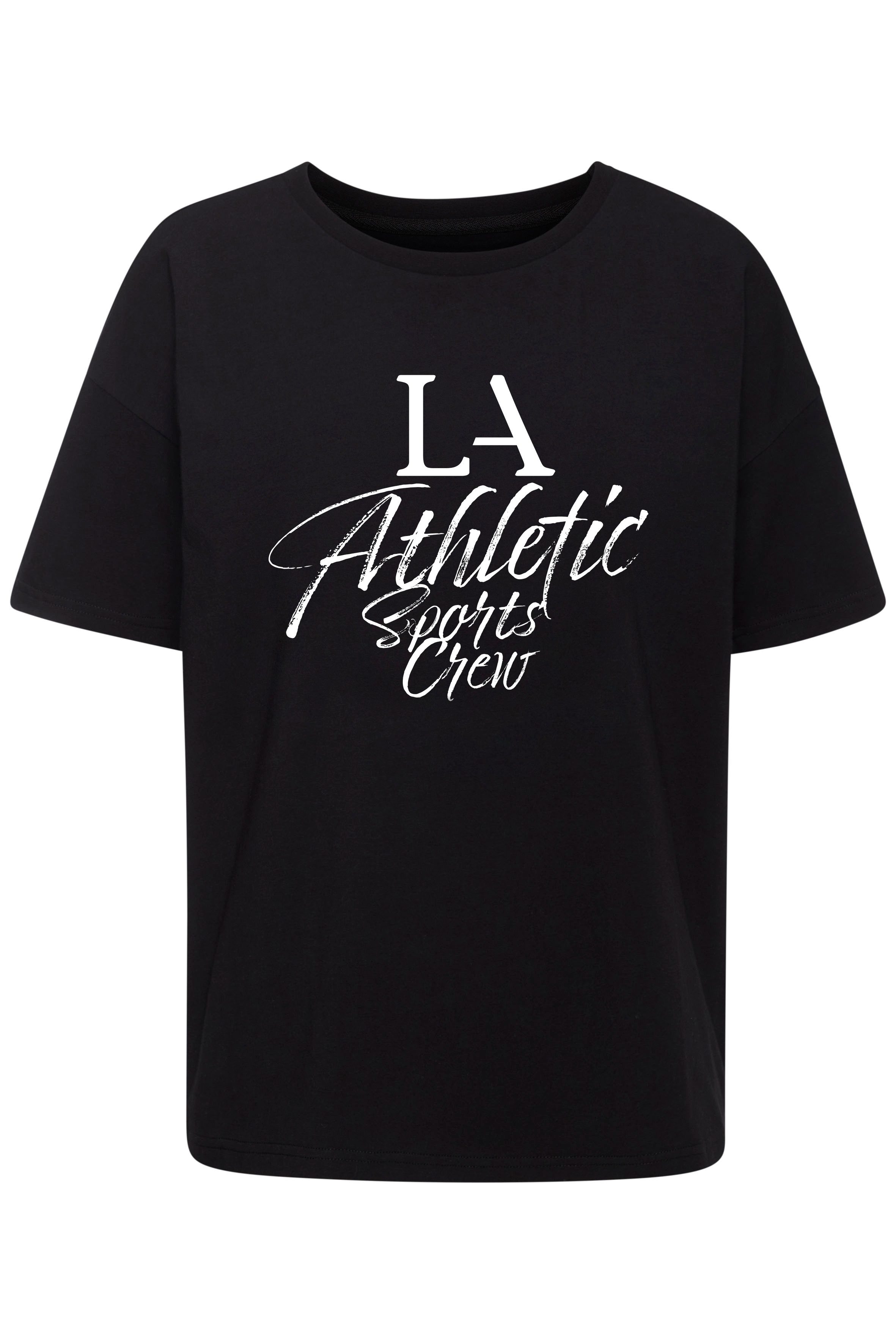 active by Lascana T-shirt in oversized snit met sportieve opdruk sport shirts maat L (44/46) zwart