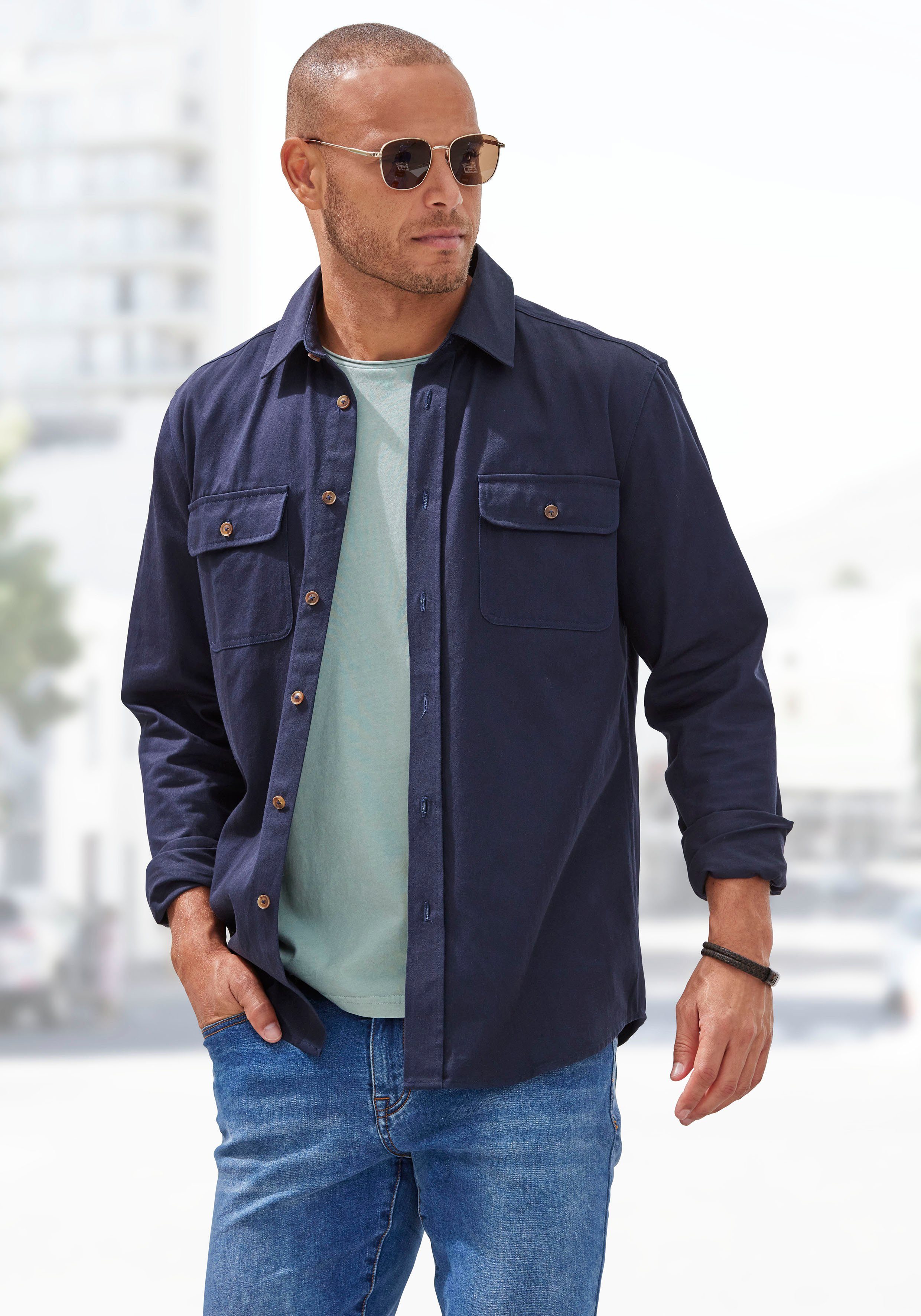 John Devin Overhemd met lange mouwen Coole overshirt