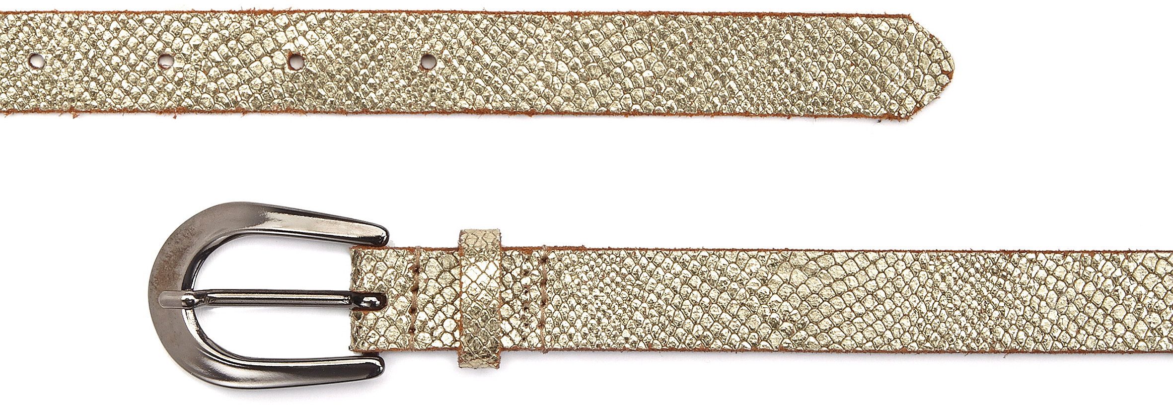 Lascana Heupriem Leren riem smalle riem in metallic-slang-look, voor broeken, jeans & jurken