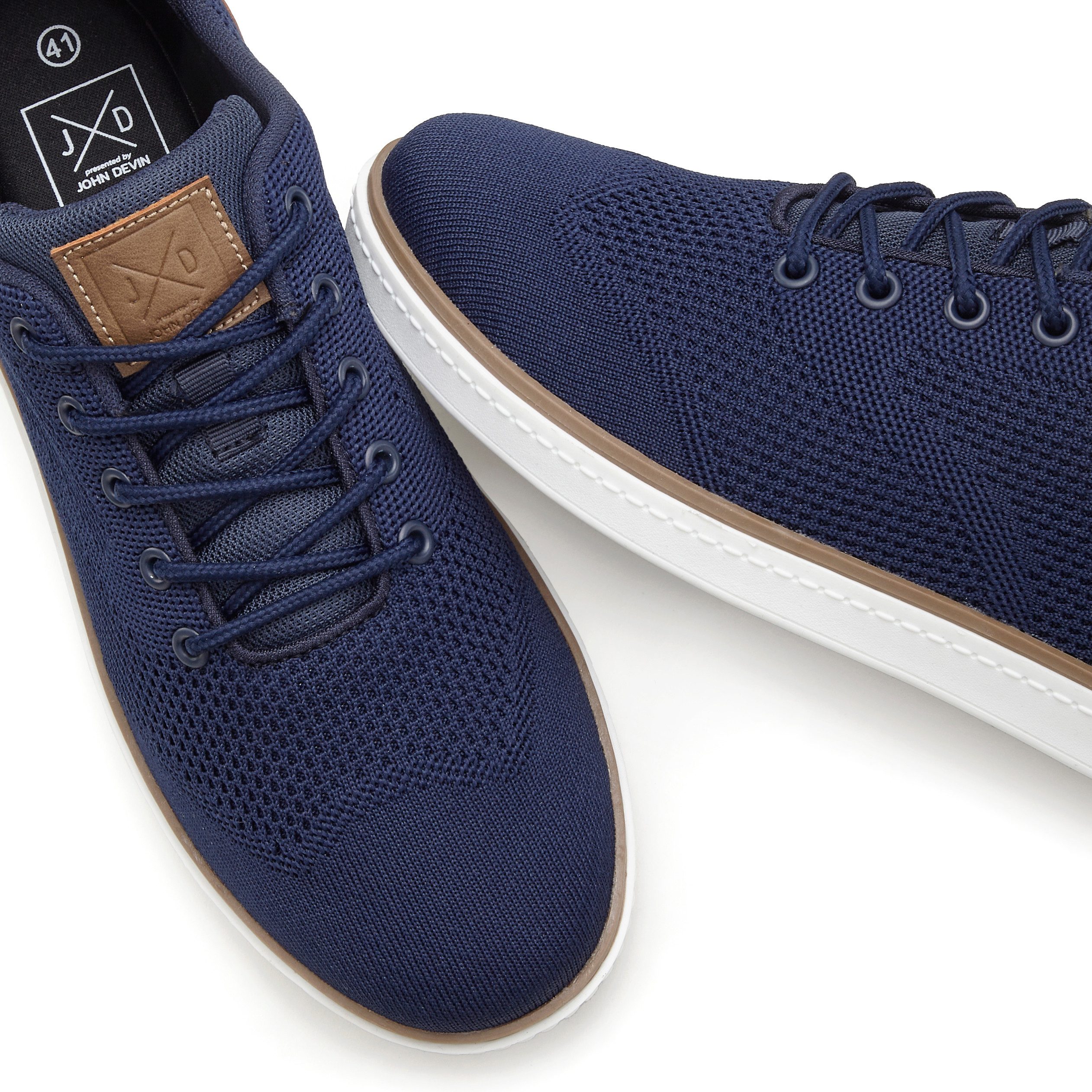John Devin Sneakers Veterschoenen met mesh-look, vrijetijdsschoen, lage schoen unisex vegan