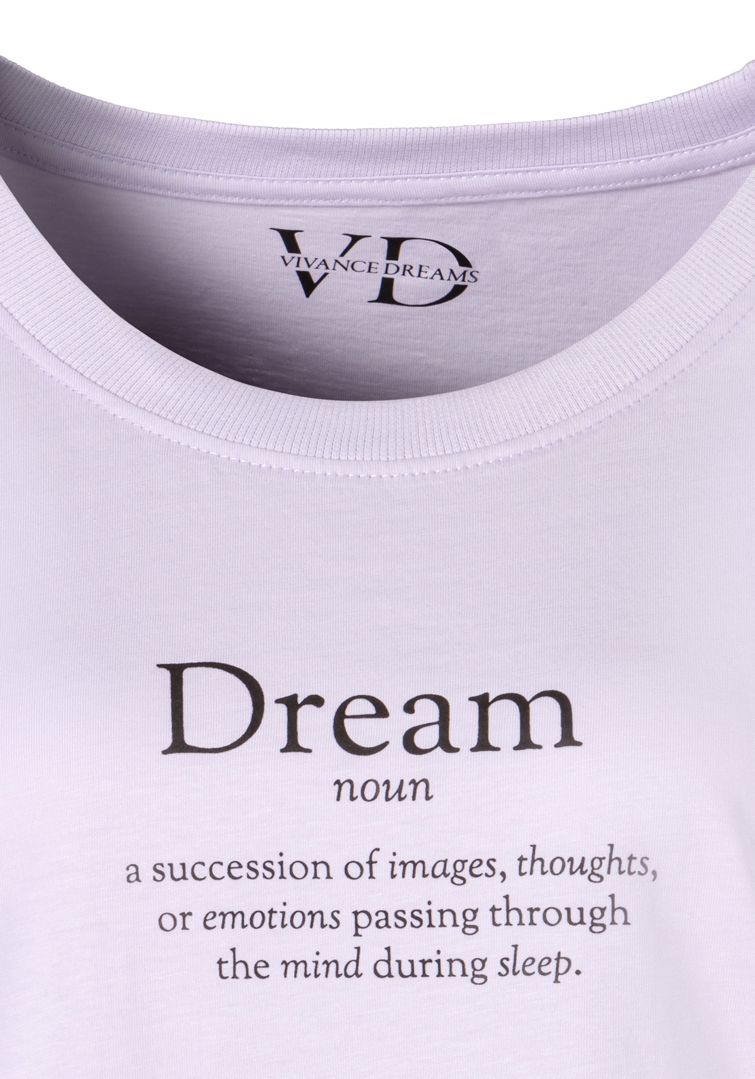 Vivance Dreams Pyjama top met statementprint