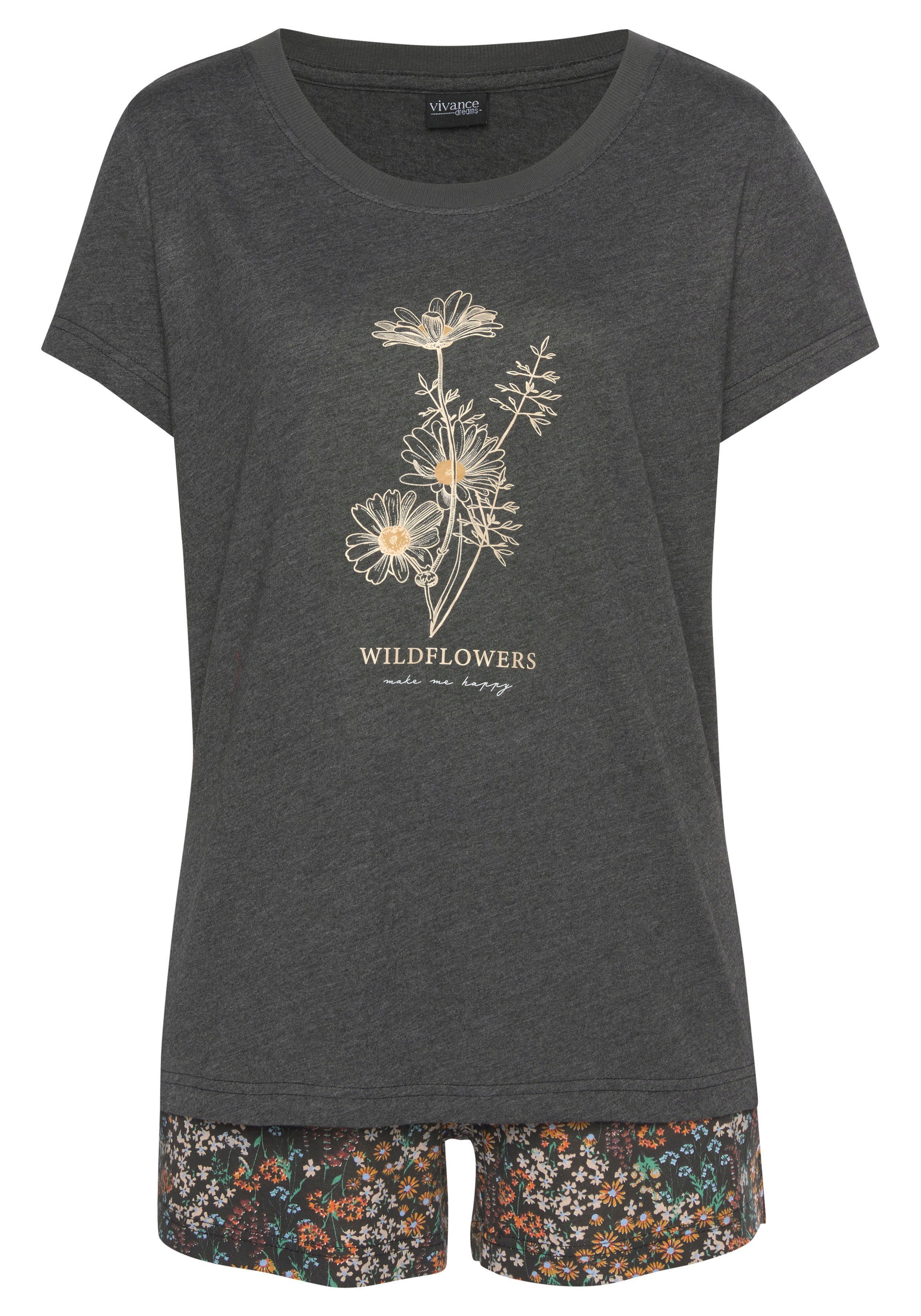 Vivance Dreams Shortama met frontprint (4-delig, Set van 2)