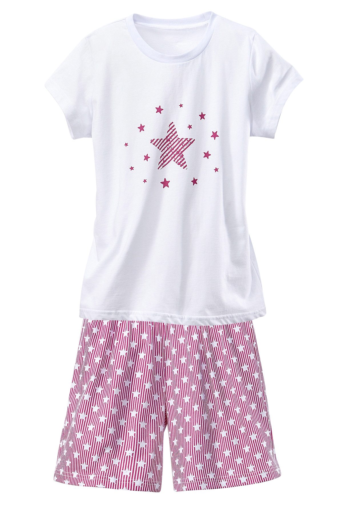 Petite fleur Pyjama modieuze sterrenprint op de shirts en broeken (4-delig, Set van 2)