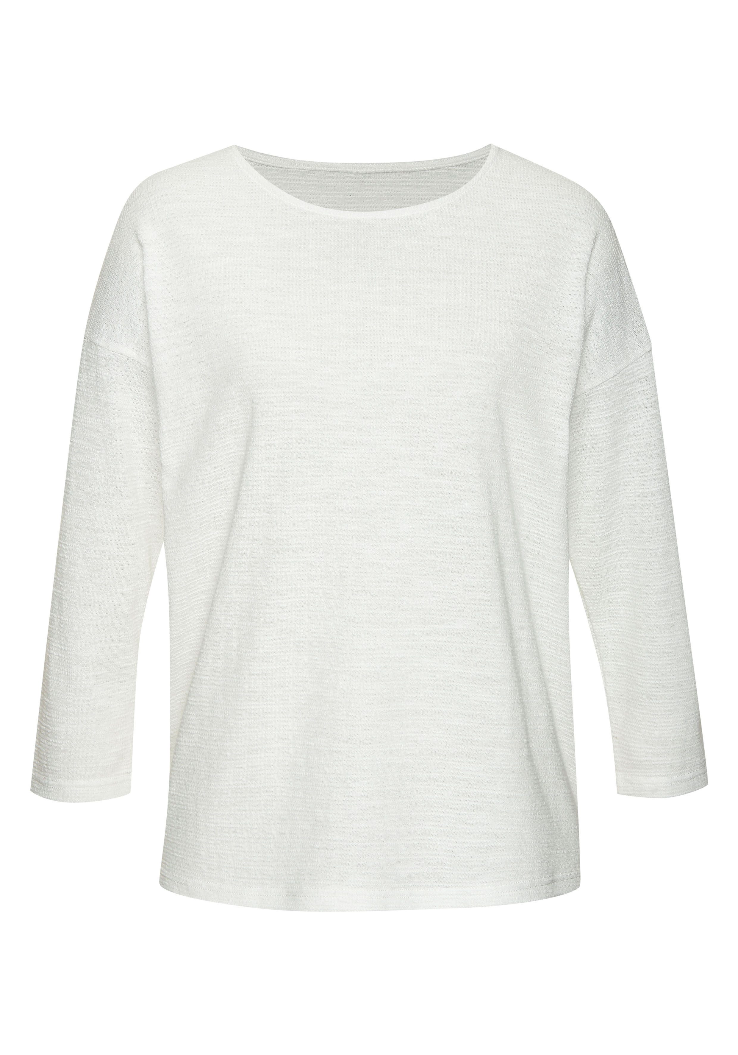 Vivance Shirt met lange mouwen Met modieuze structuur van kreukvrije kwaliteit met katoen (Set van 2)