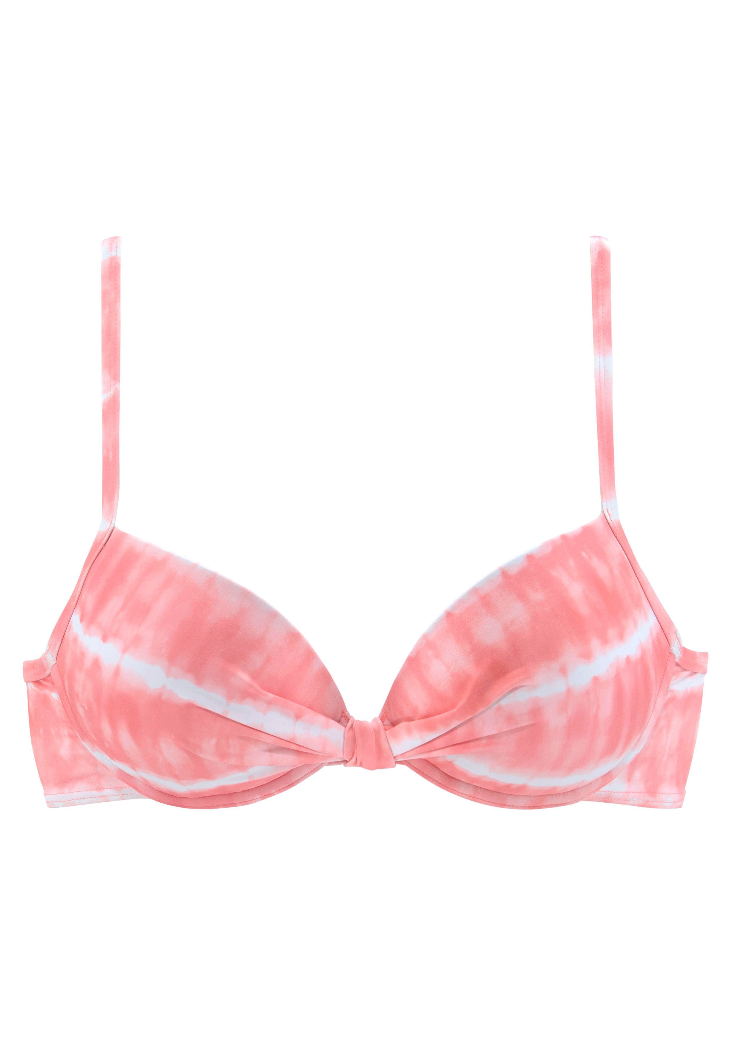 s.Oliver RED LABEL Beachwear Bikinitop met beugels Enja met gewatteerde cups en batikprint