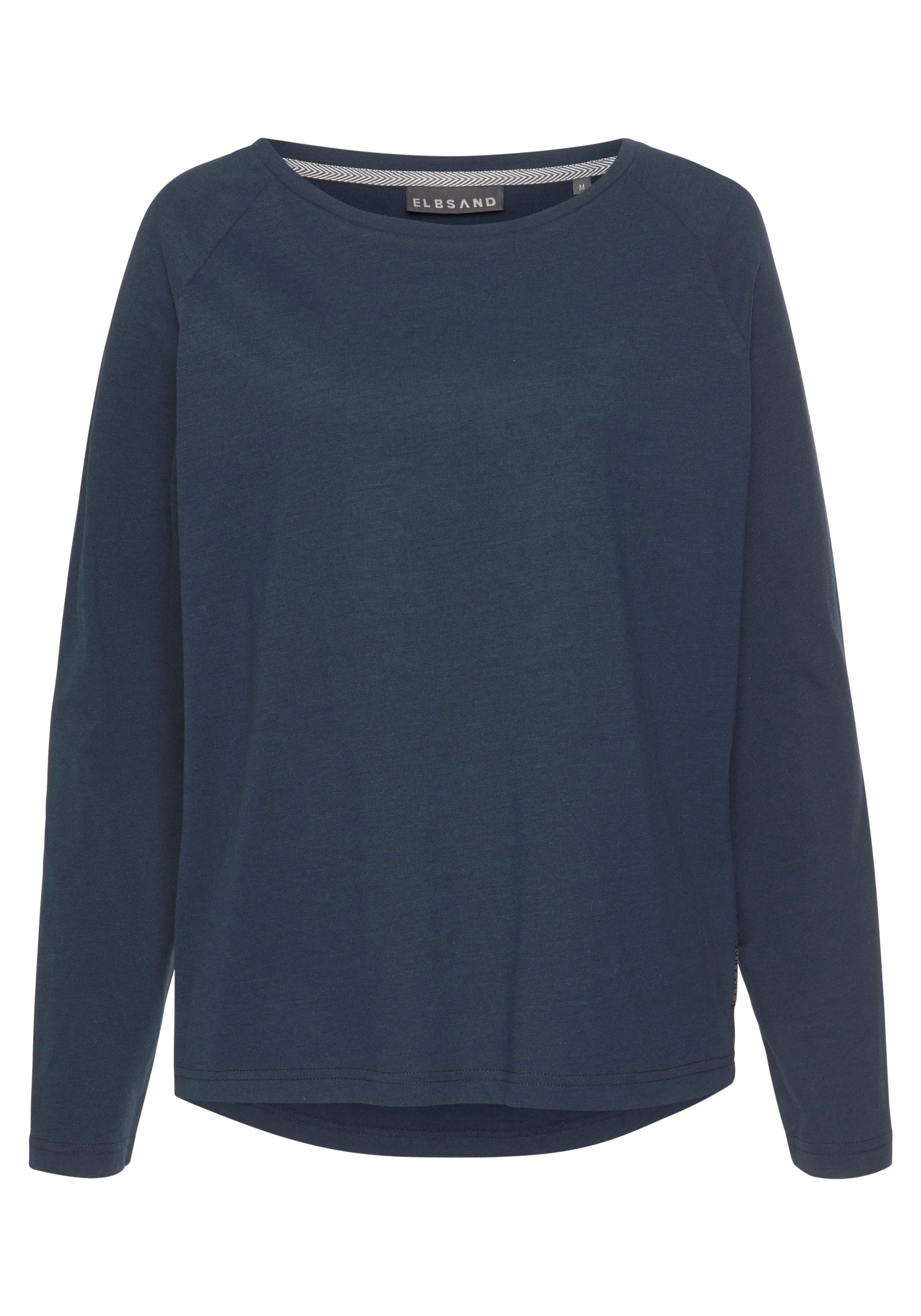 Elbsand Longsleeve TINNA met logoprint op de rug, shirt met lange mouwen van een katoenmix, sportief-casual