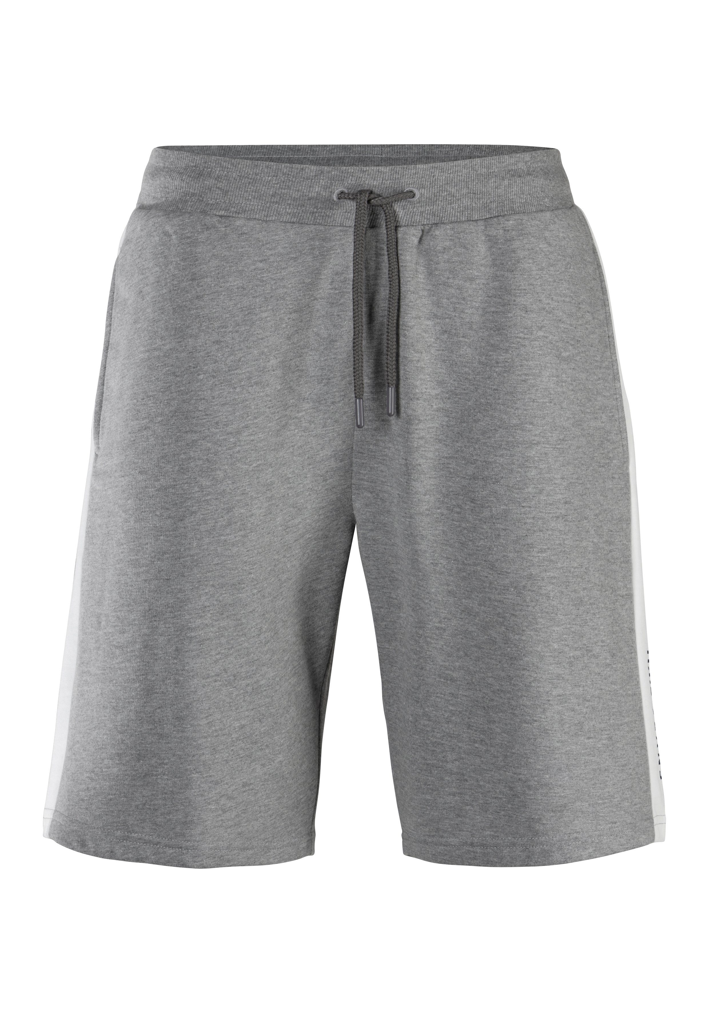H.I.S Sweatshort opzij strepen met logoprint heren maat S (44/46) grijs