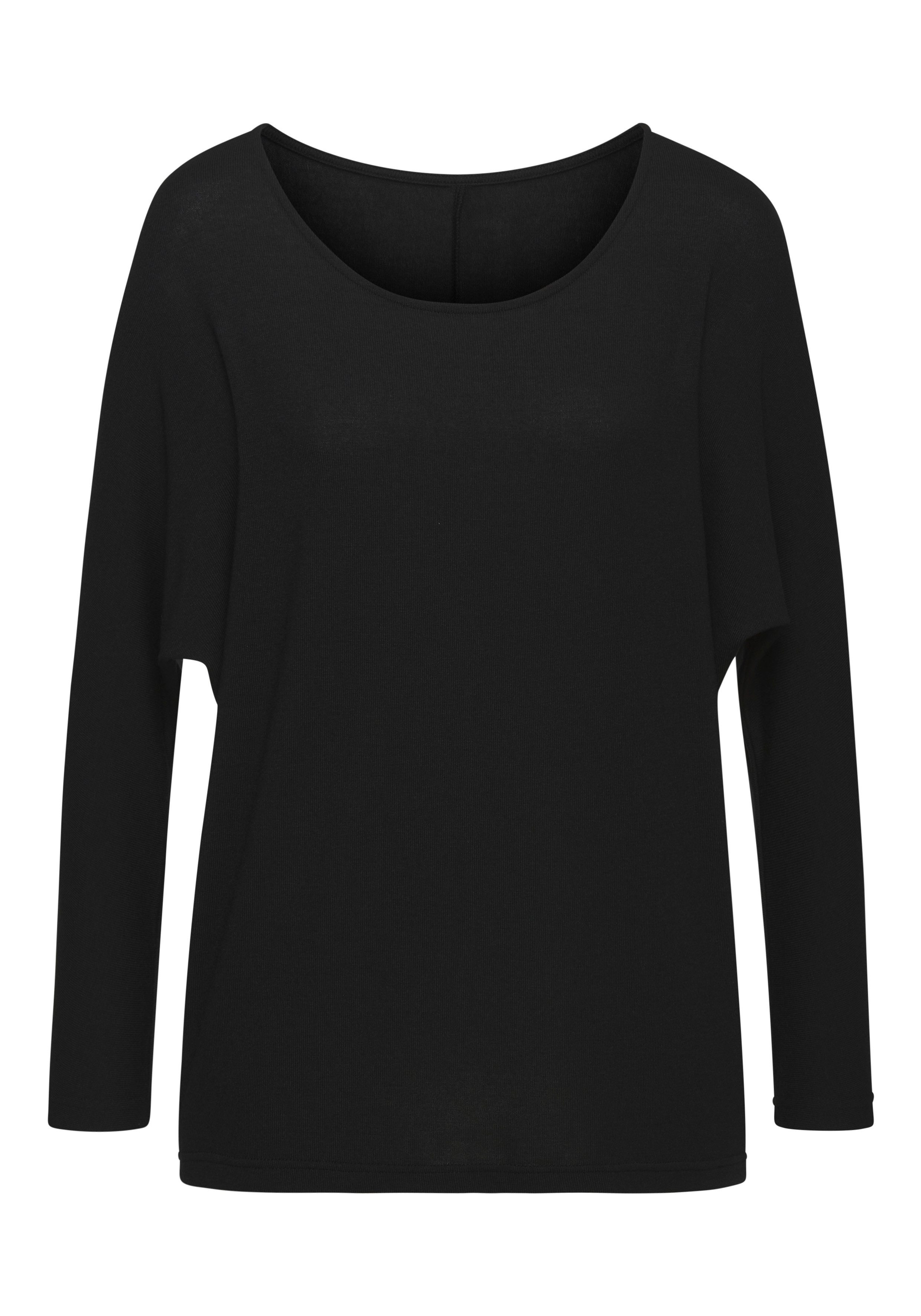 Lascana Shirt met lange mouwen Met vlindermouwen van zacht viscose-fijntricot
