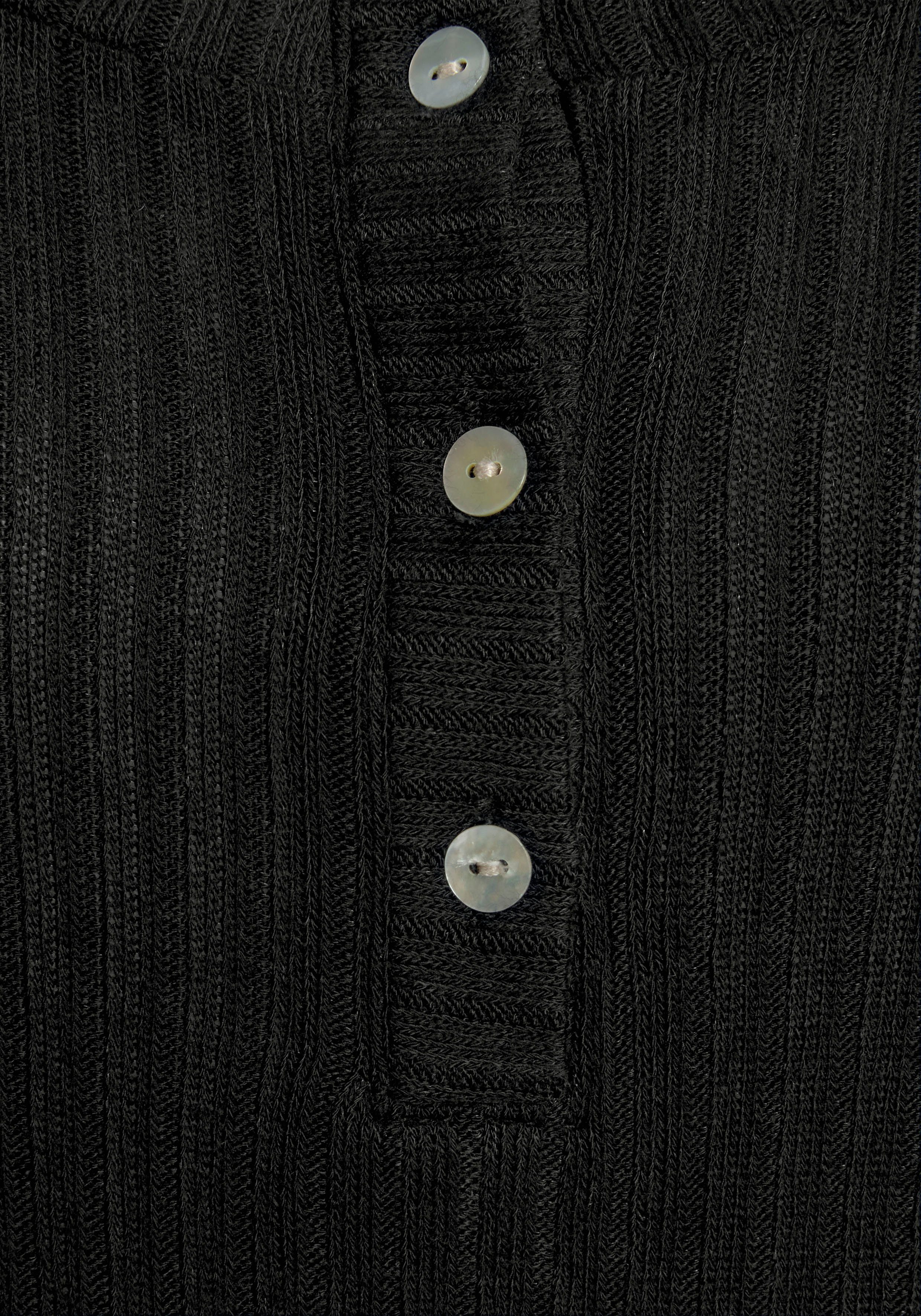 Vivance Shirt met lange mouwen Met korte knoopsluiting van zachte ribkwaliteit met viscose