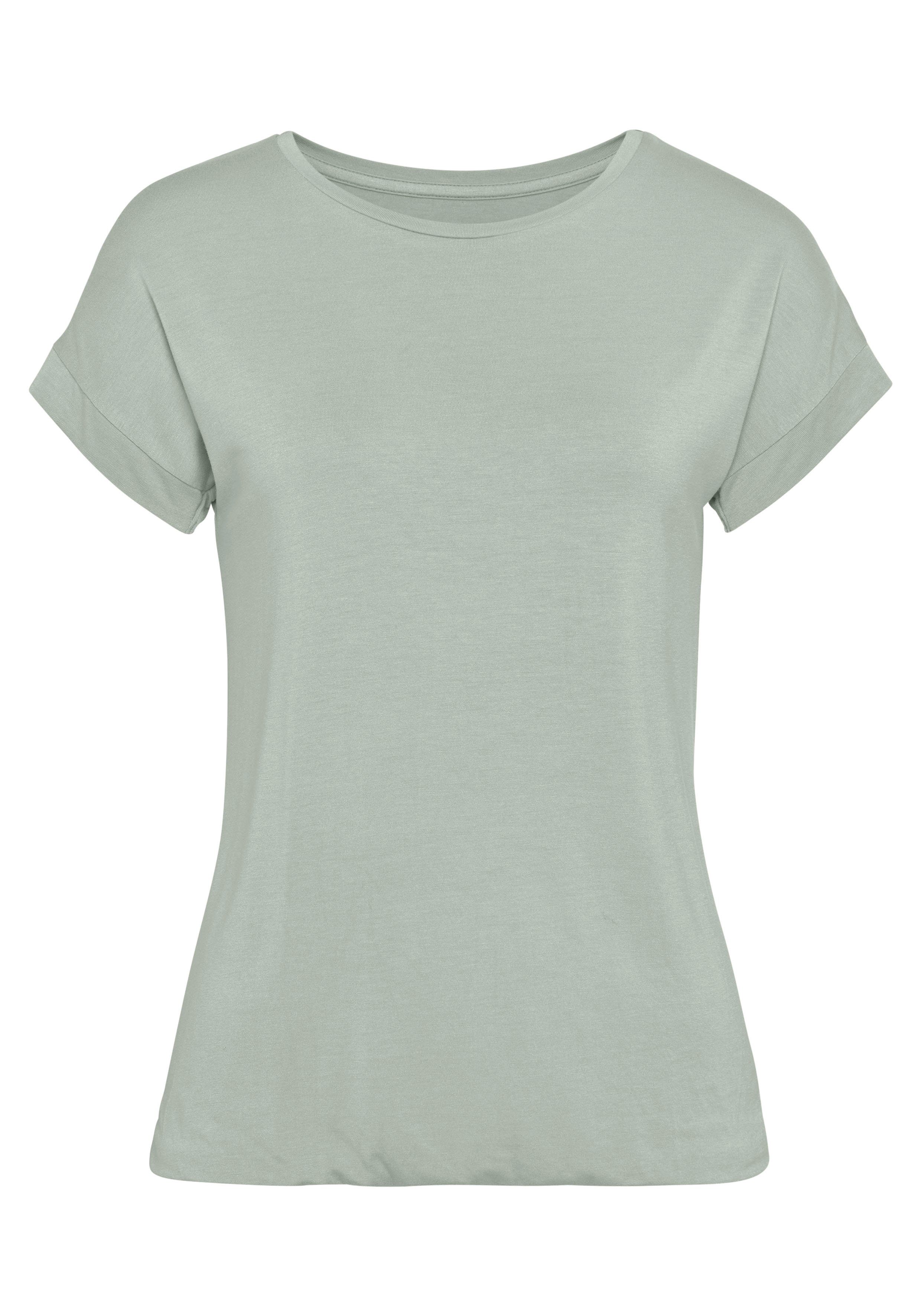 Vivance Shirt met korte mouwen Met elastiek in de band van zachte viscose-stretch