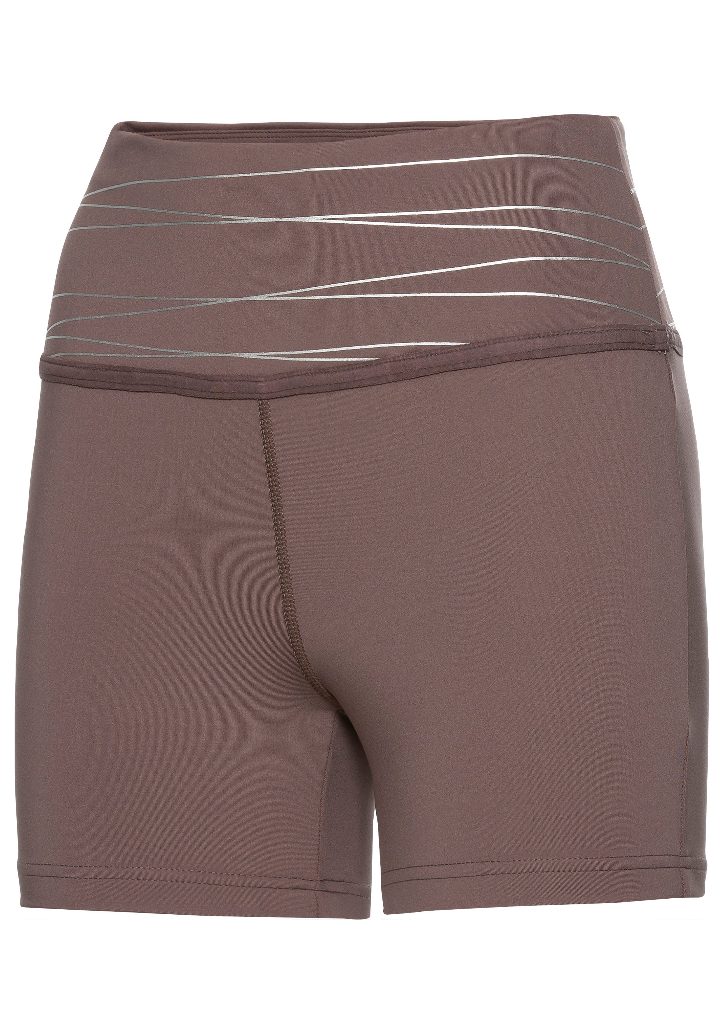 vivance active Short Korte broek Sportshorts met brede tailleband en print