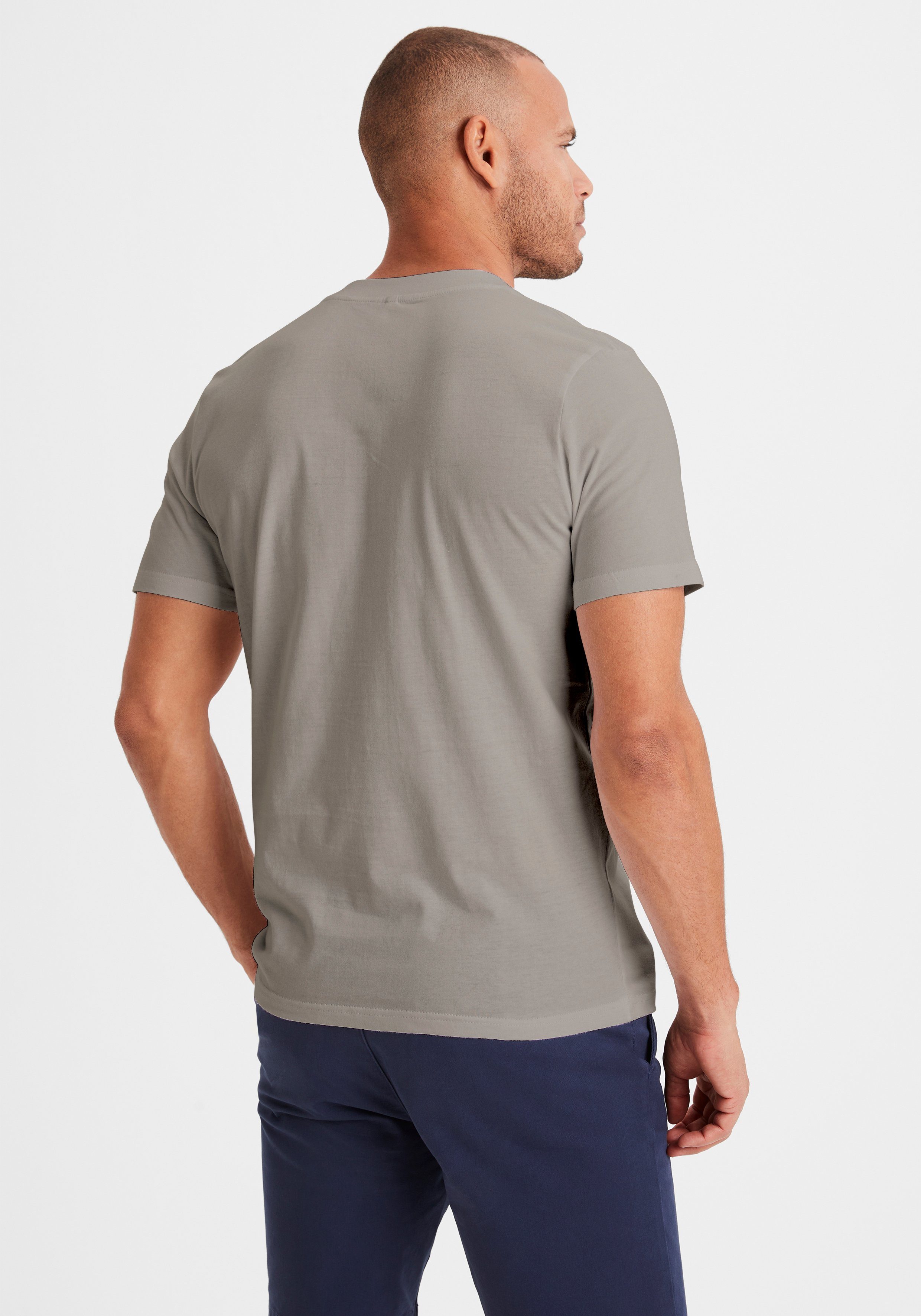 KangaROOS T-shirt Regular fit Vrijetijdsshirt met korte mouwen, V-hals van 100% katoen (Set van 2)