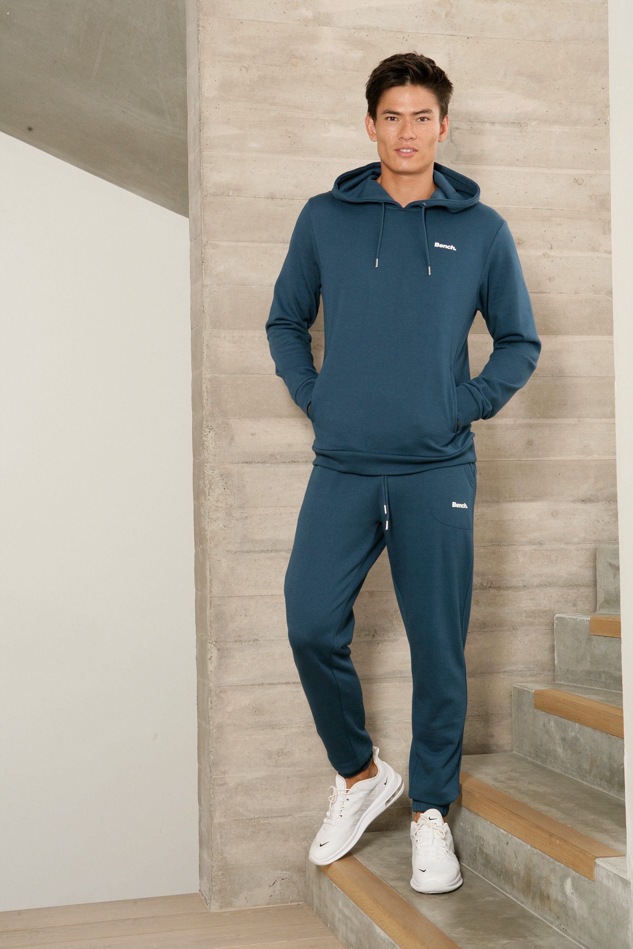 Bench. Loungewear Hoodie Sweatshirt met capuchon en zijzakken, katoenmix