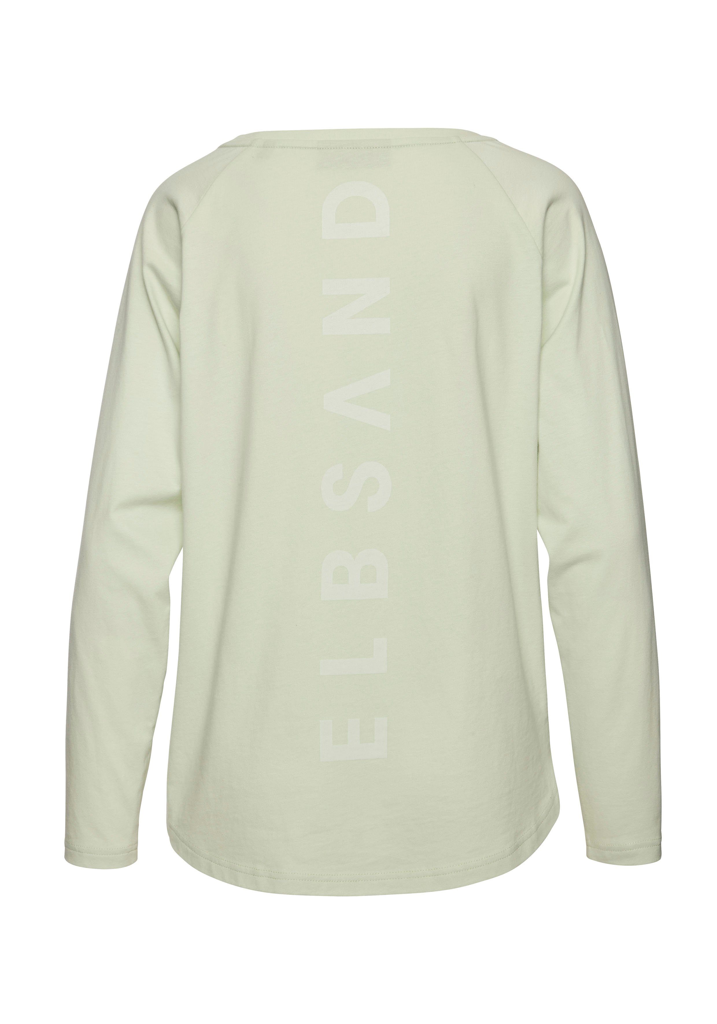 Elbsand Longsleeve TINNA met logoprint op de rug, shirt met lange mouwen van een katoenmix, sportief-casual