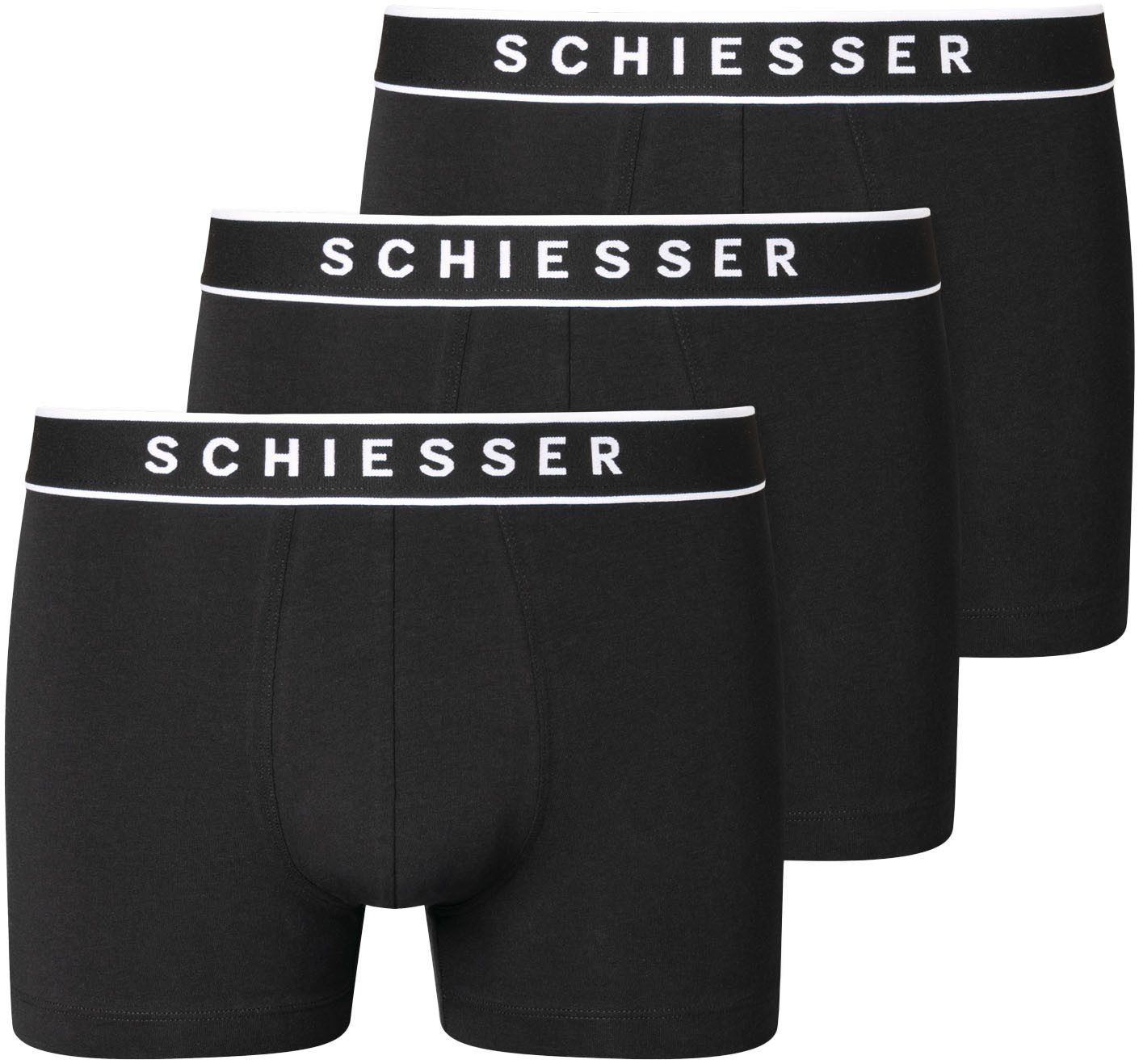 Schiesser Boxershorts 95-5 zwart 3-pack