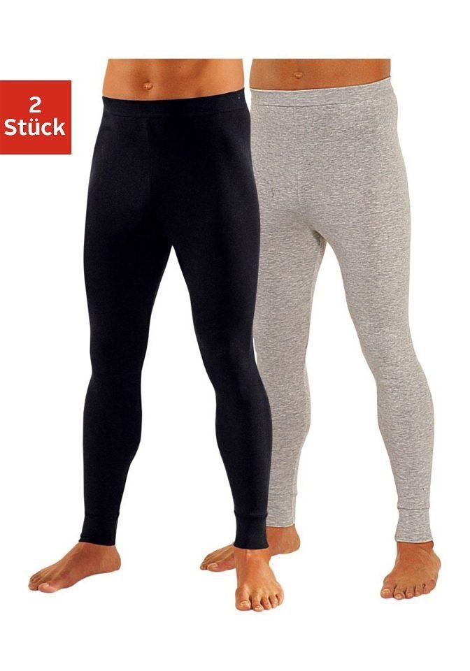 Clipper Lange onderbroek van zachte single-jersey (set, 2 stuks) heren maat 4 (4) multicolor